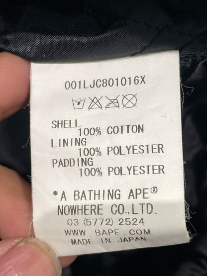 BAPE Shark Varsity Jacket Black White Grey Camo