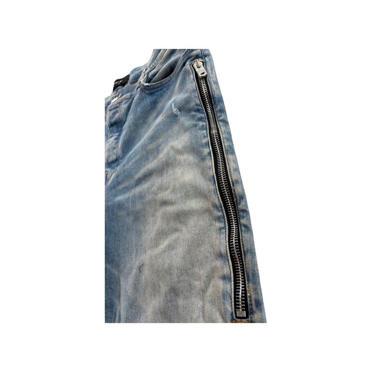 Amiri "MX2" Patch Light Wash, Orange & Blue Jeans
