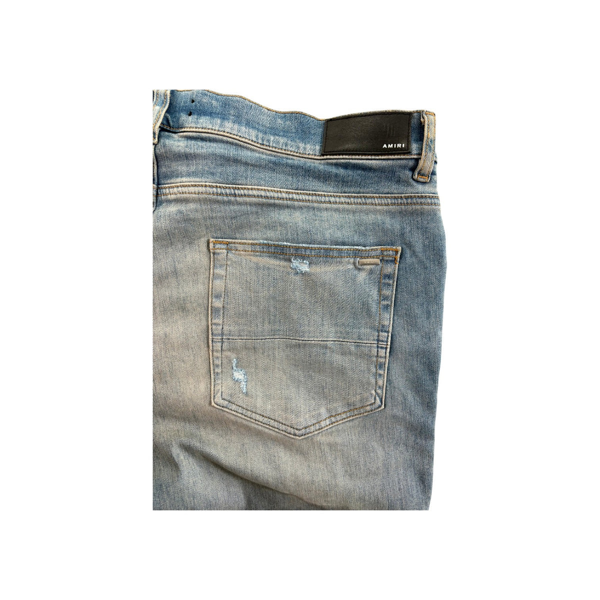 Amiri "MX2" Patch Light Wash, Orange & Blue Jeans