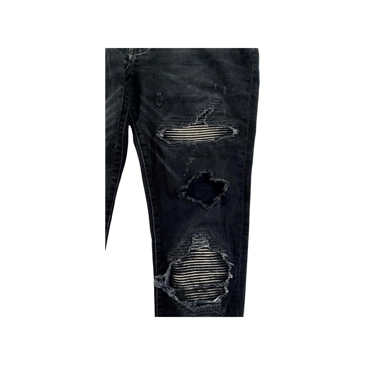 Amiri "MX1" Faded Patch (Repaired) Black Jeans
