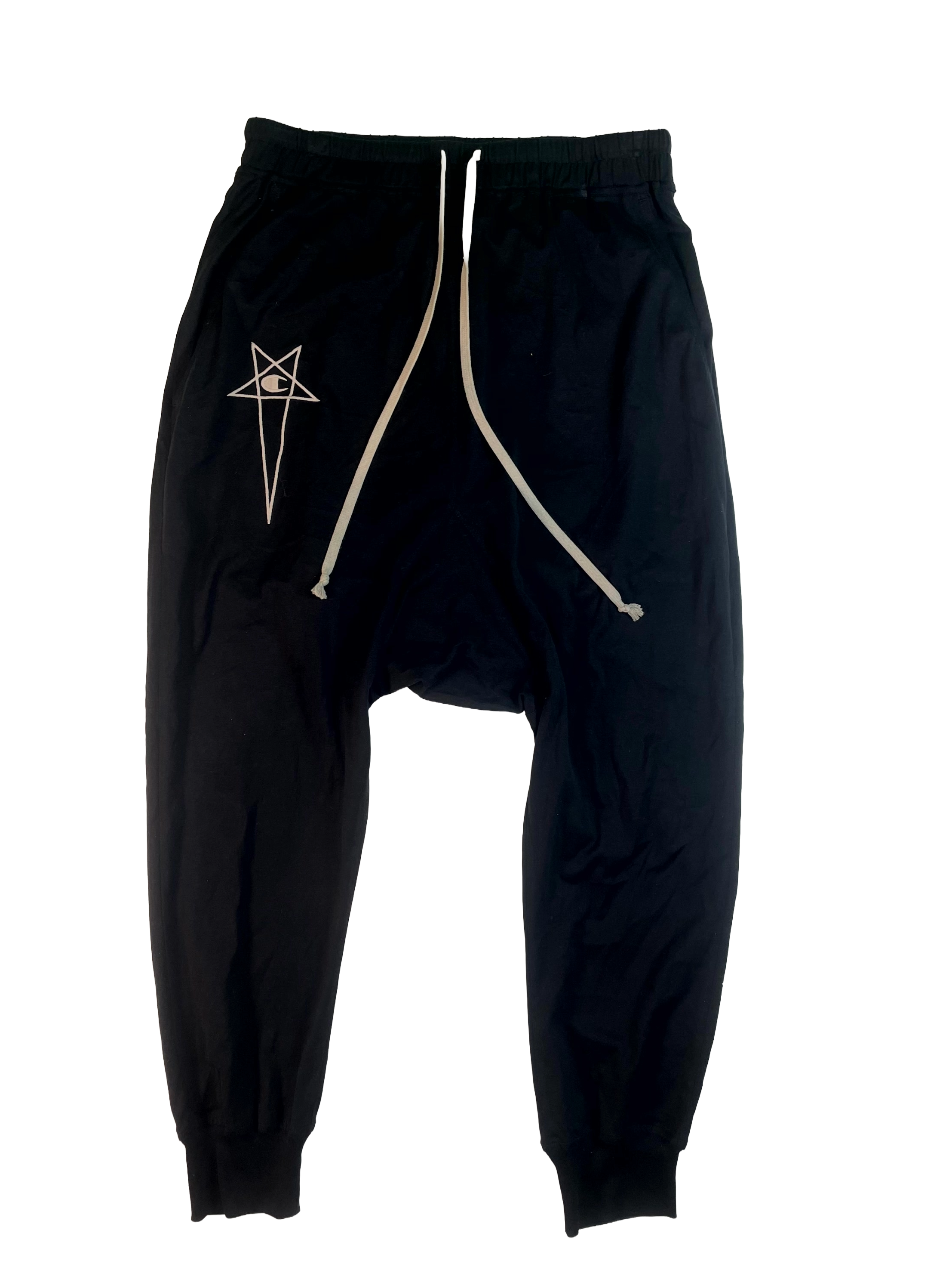 Rick Owens Champion Pentagram Black Sweats