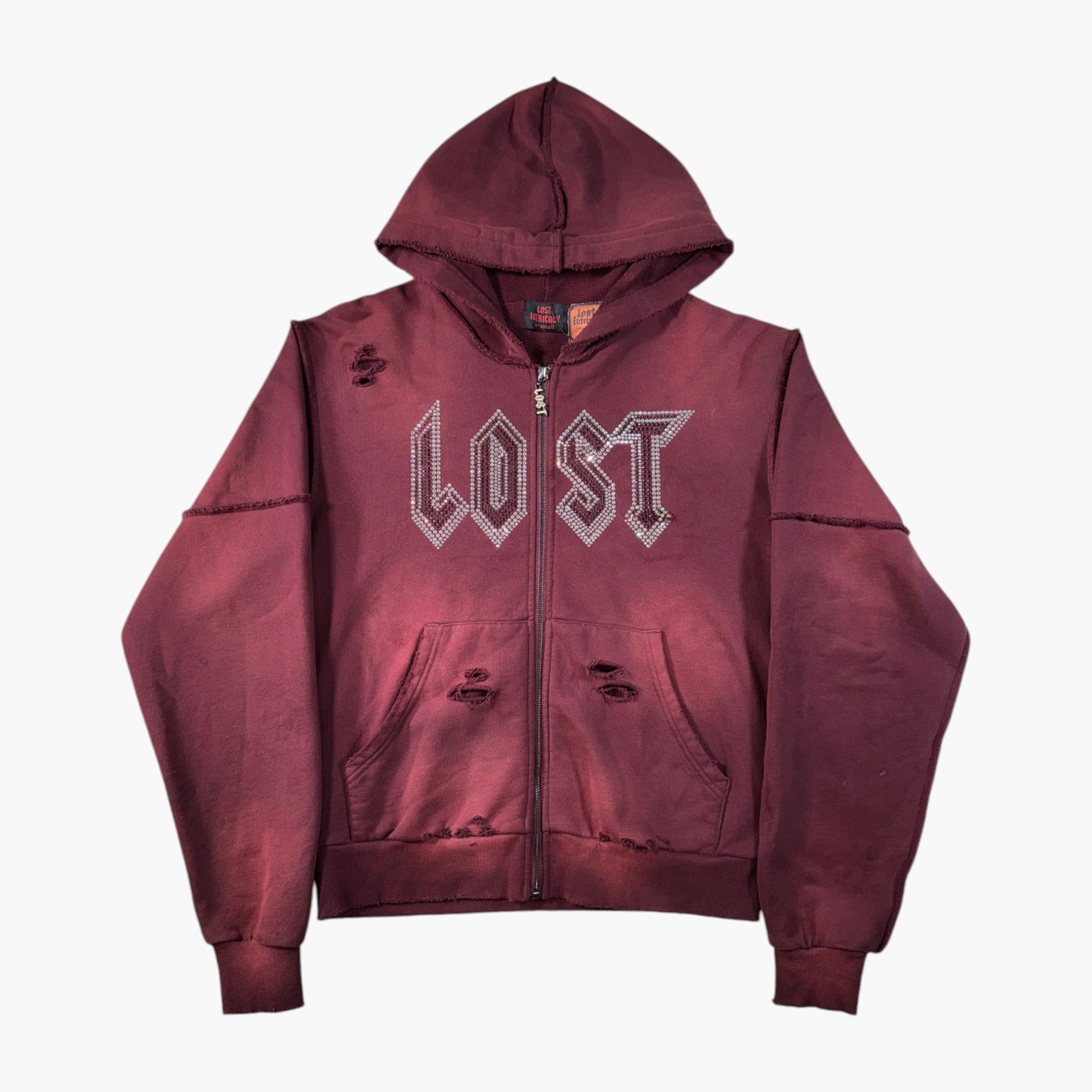 Lost Intricacy Burgundy Zip Up