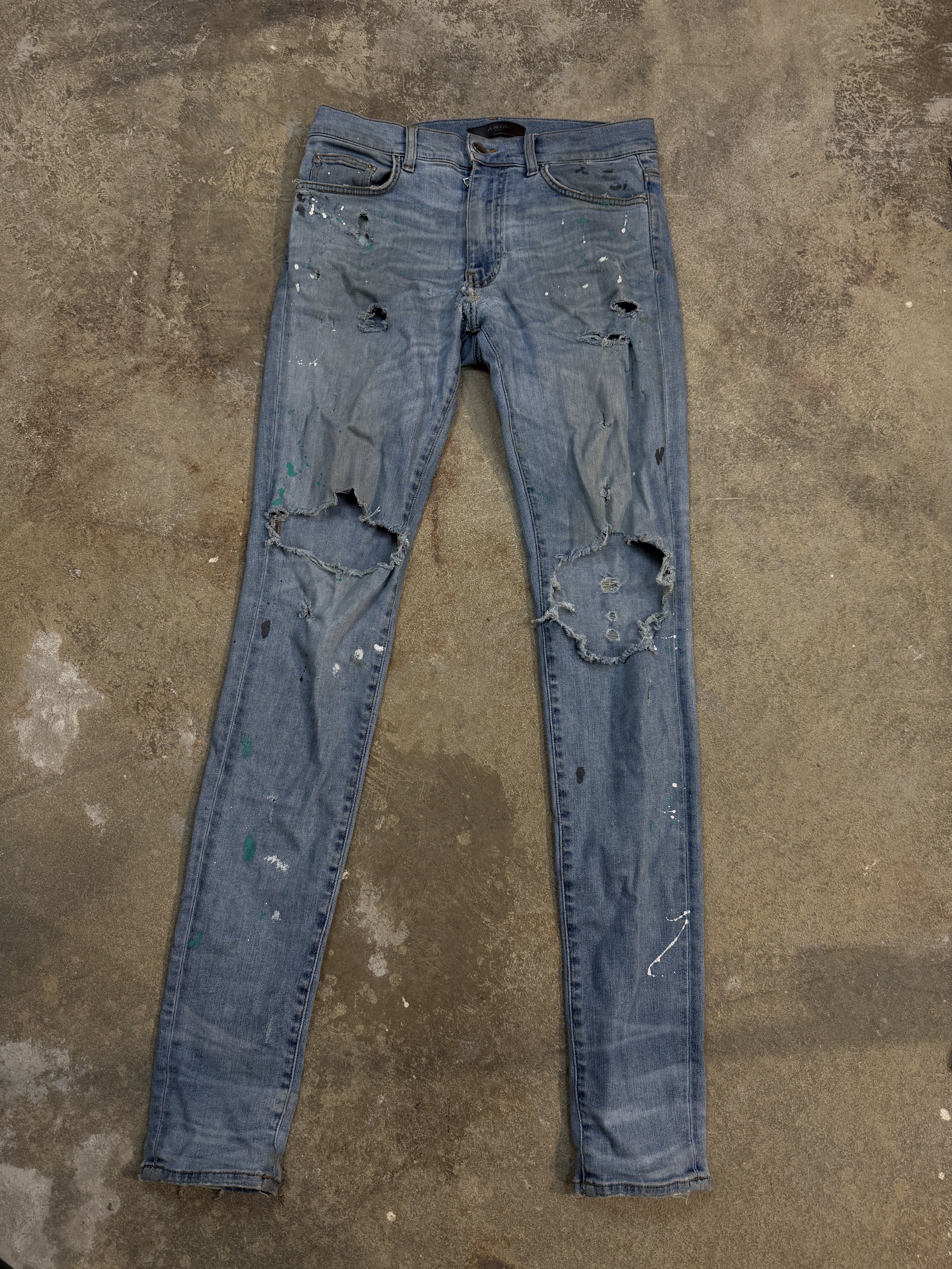 Amiri Jeans Light Wash Splatter Used 31