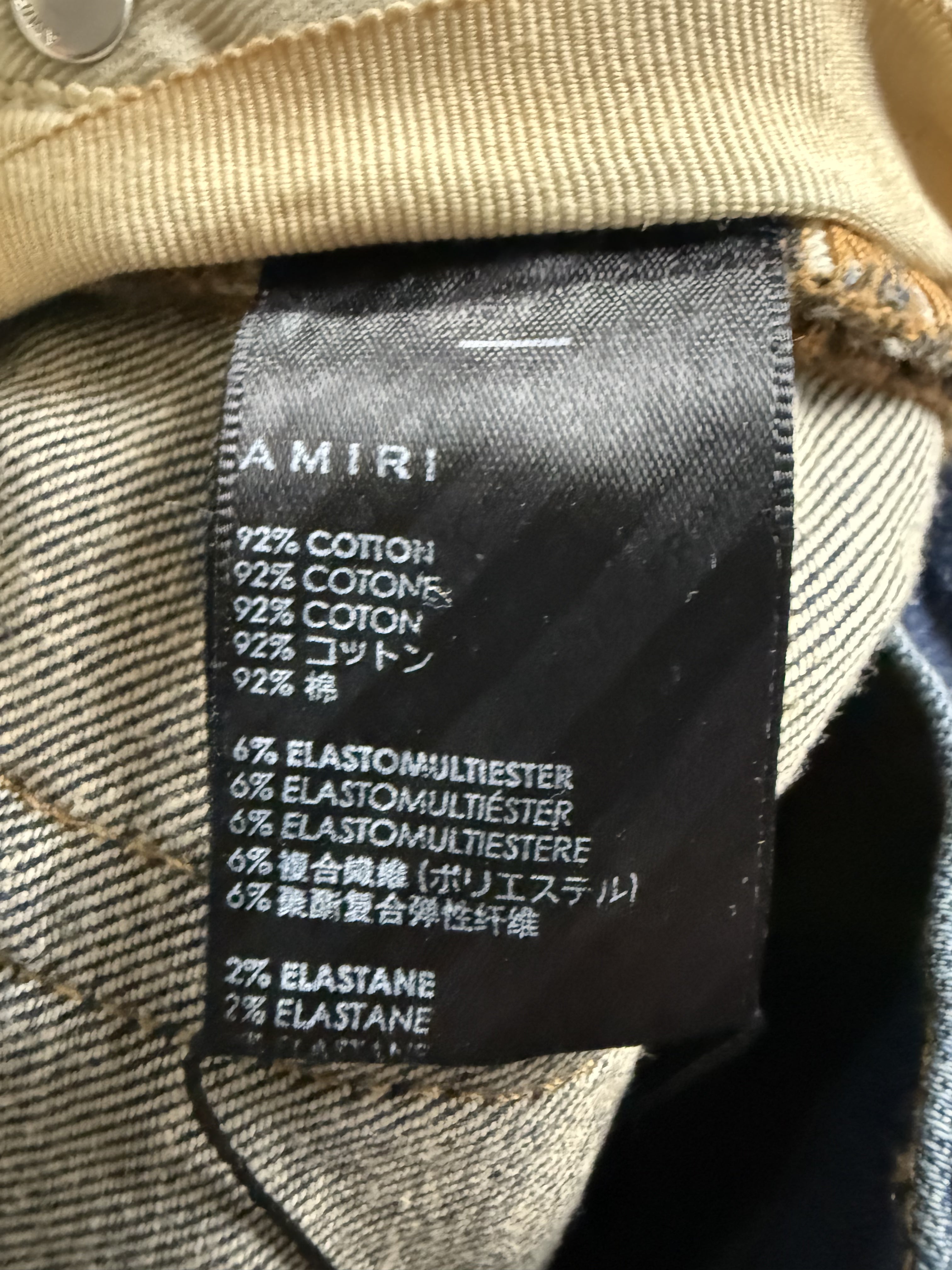 Amiri Jeans Patchwork Navy Paisley Used 36