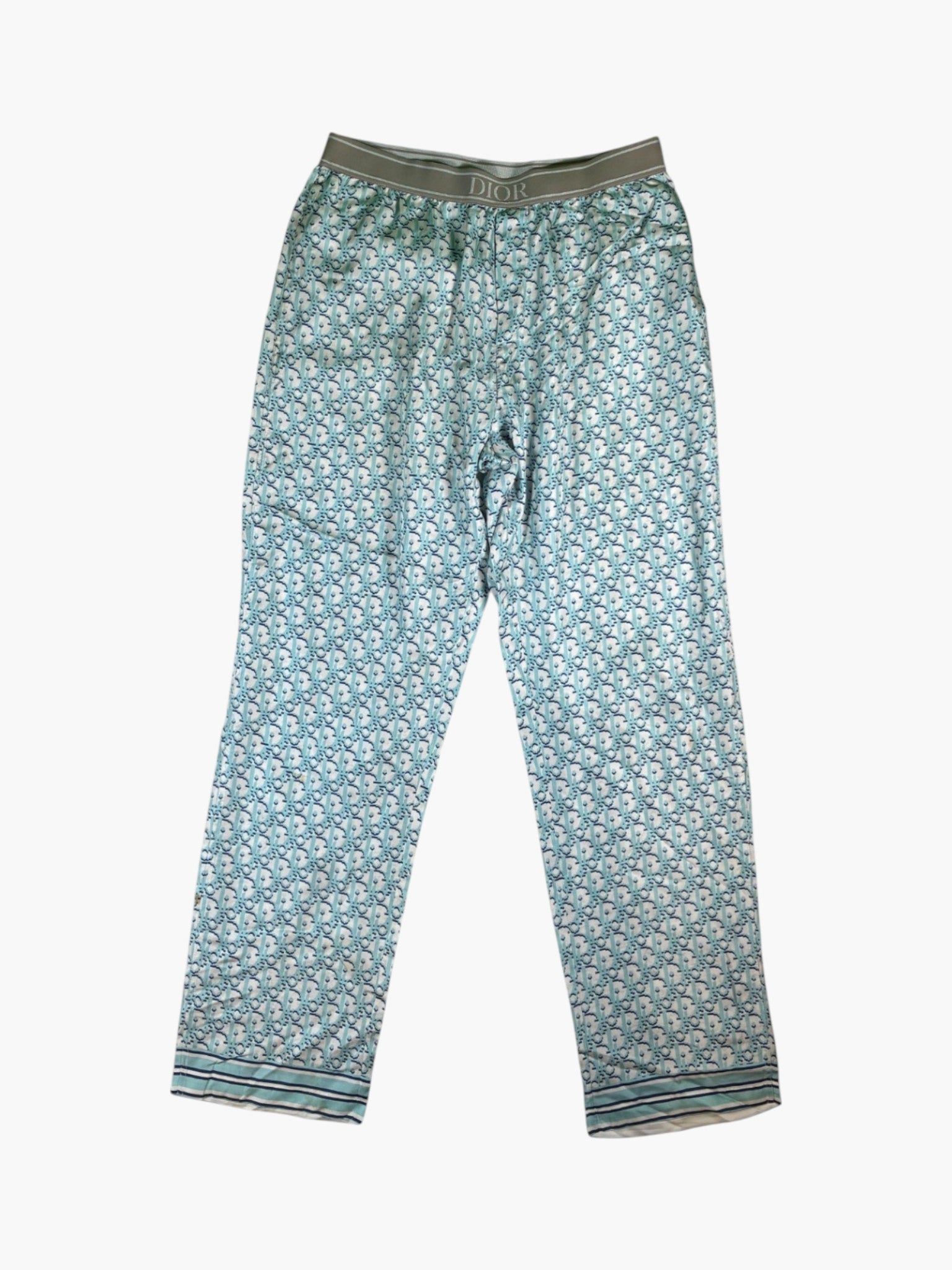 Dior Oblique Baby Blue & Navy Silk Pants