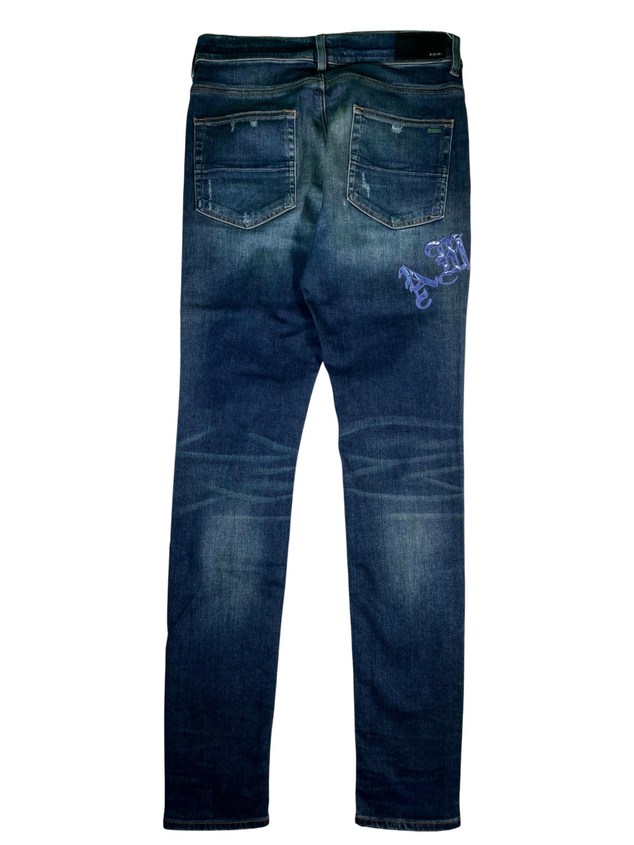 Amiri Old English Dark Wash & Navy Jeans