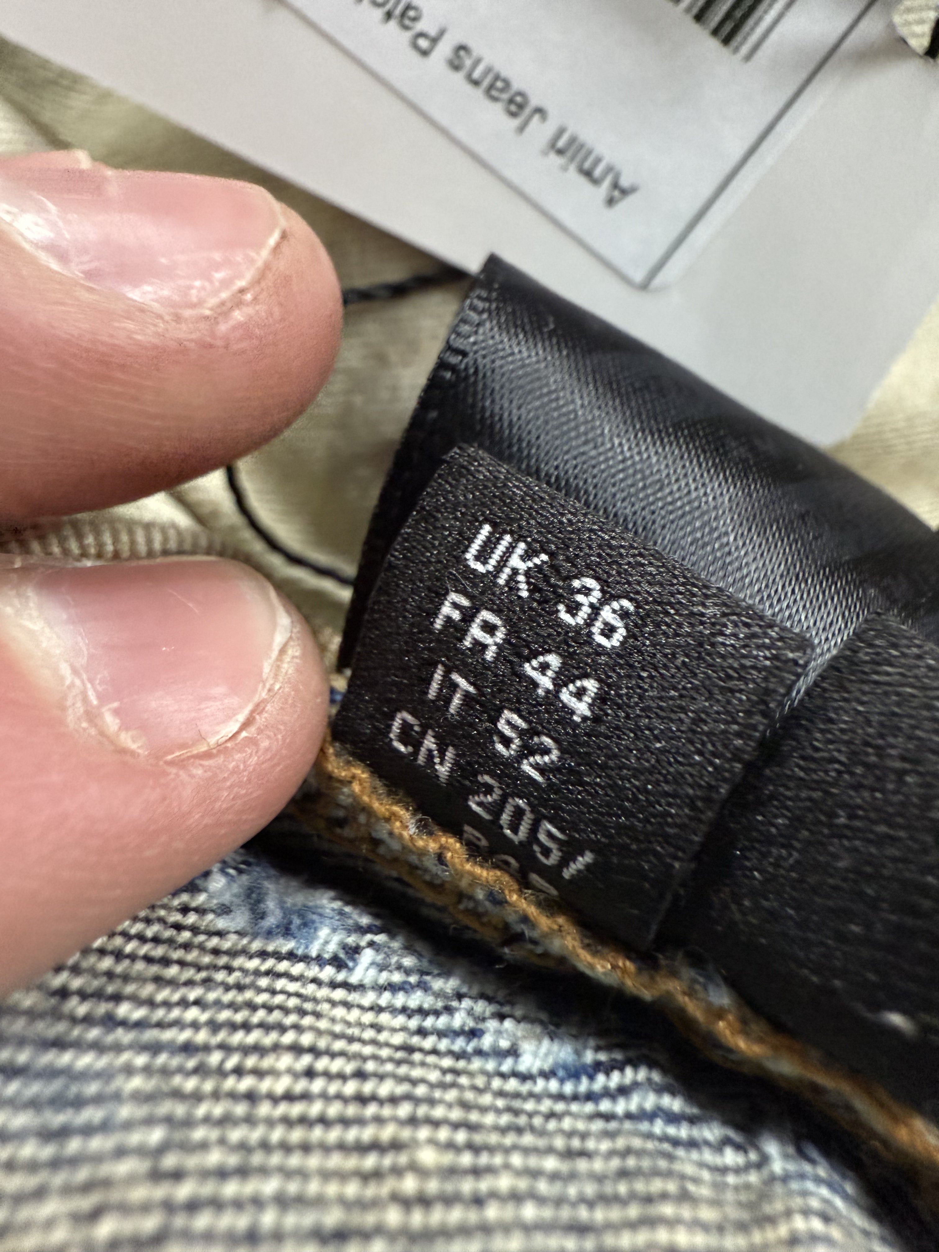 Amiri Jeans Patchwork Navy Paisley Used 36