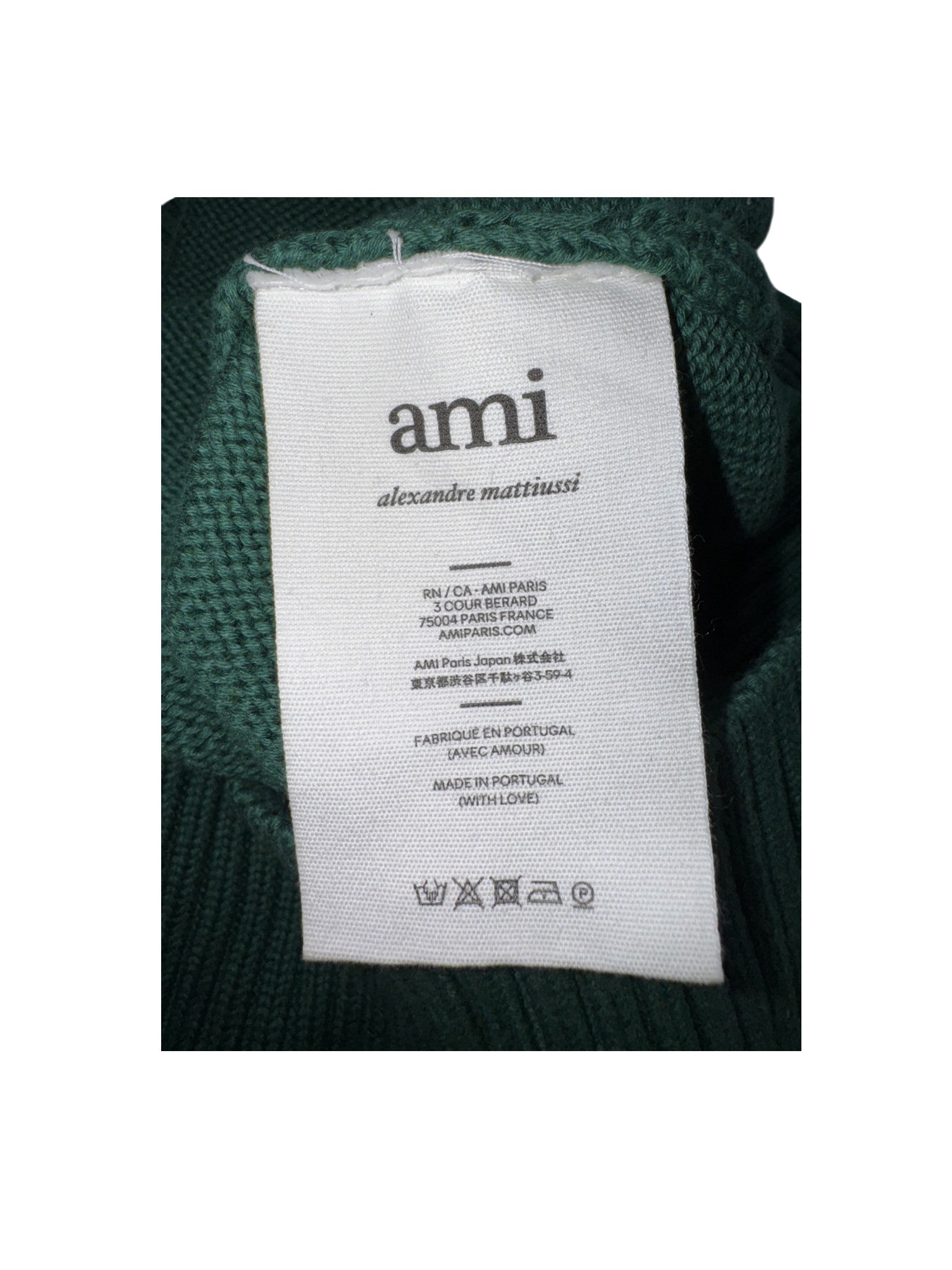 Ami Button Up Green & Red Cardigan Sweater