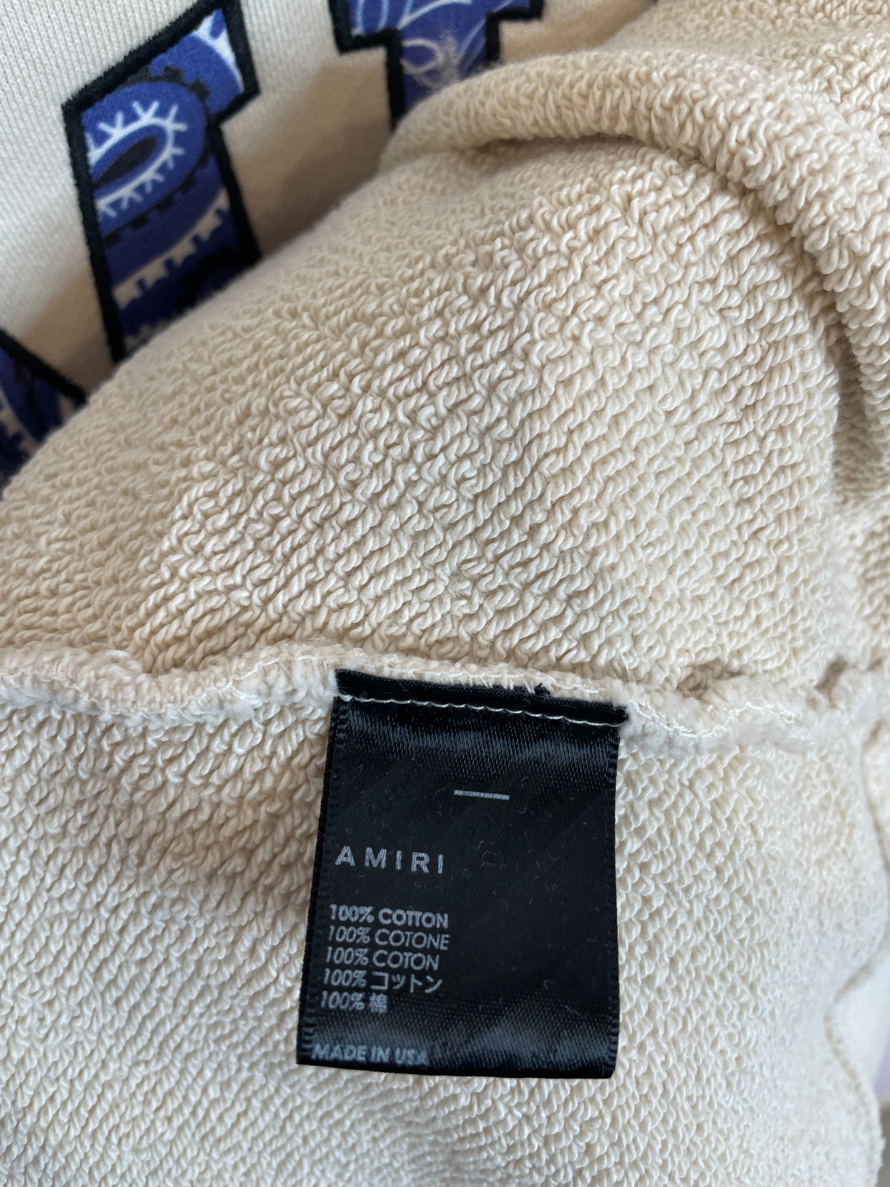 Amiri Crewneck Cream Blue Paisley Used XL