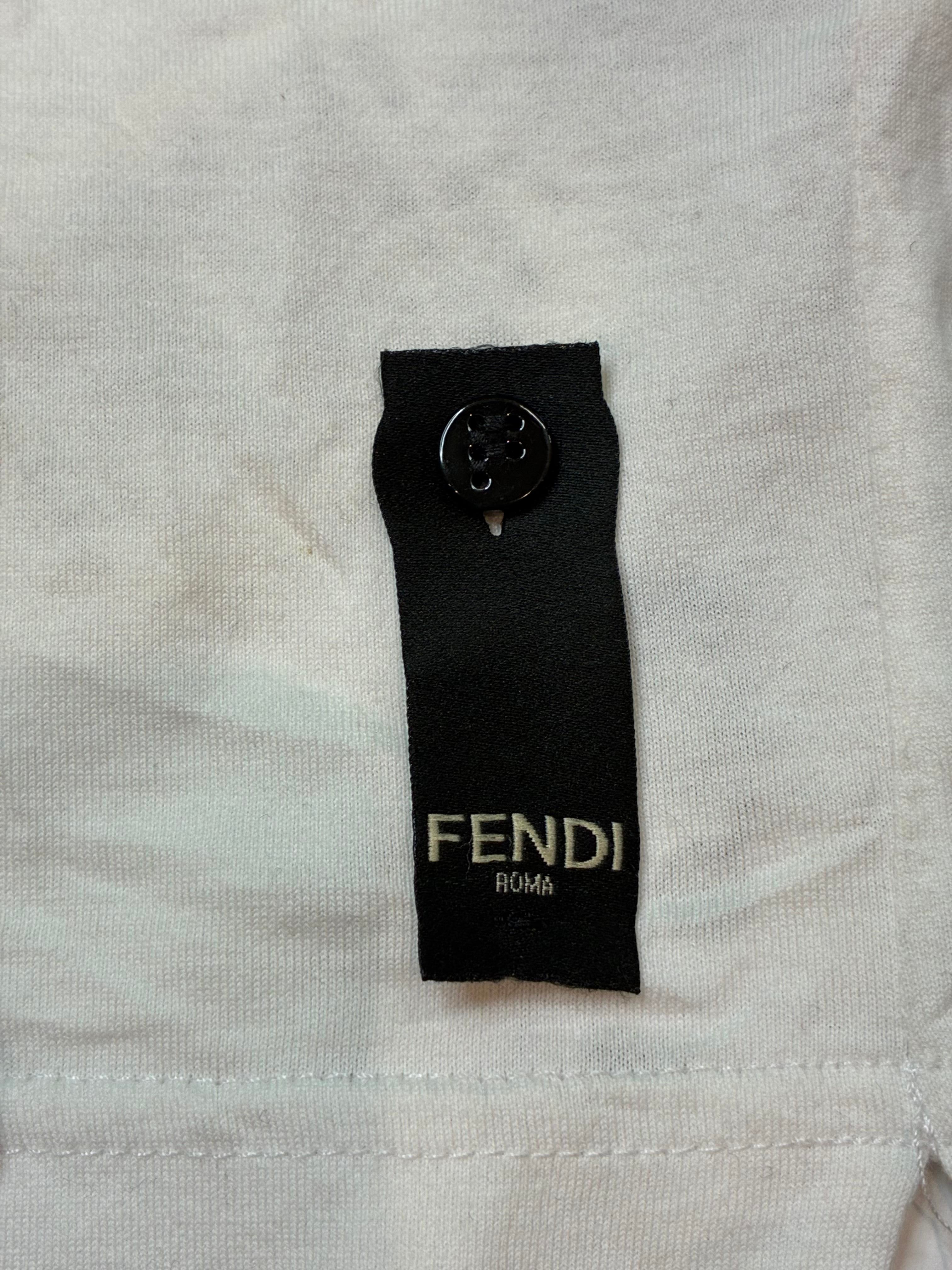 Fendi Eye Moster White Yellow Tee
