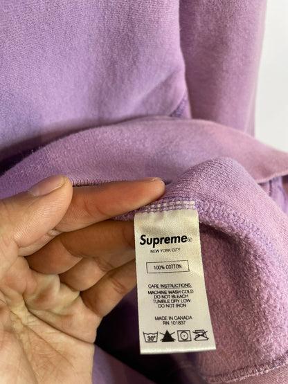 Supreme Sleeve Logo Hoodie Purple White Used Medium