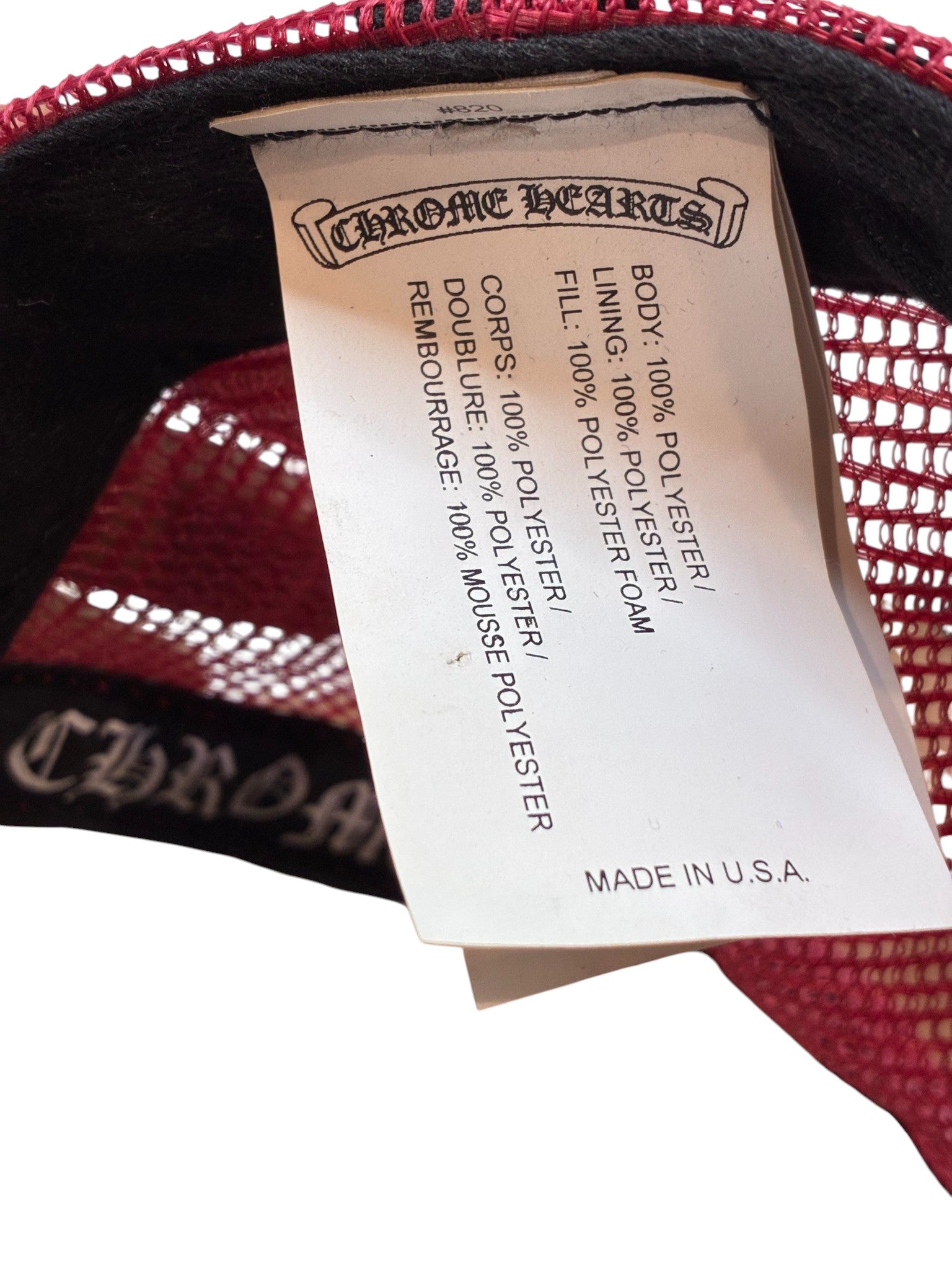 Chrome Hearts Tri Cross Red Trucker Cap