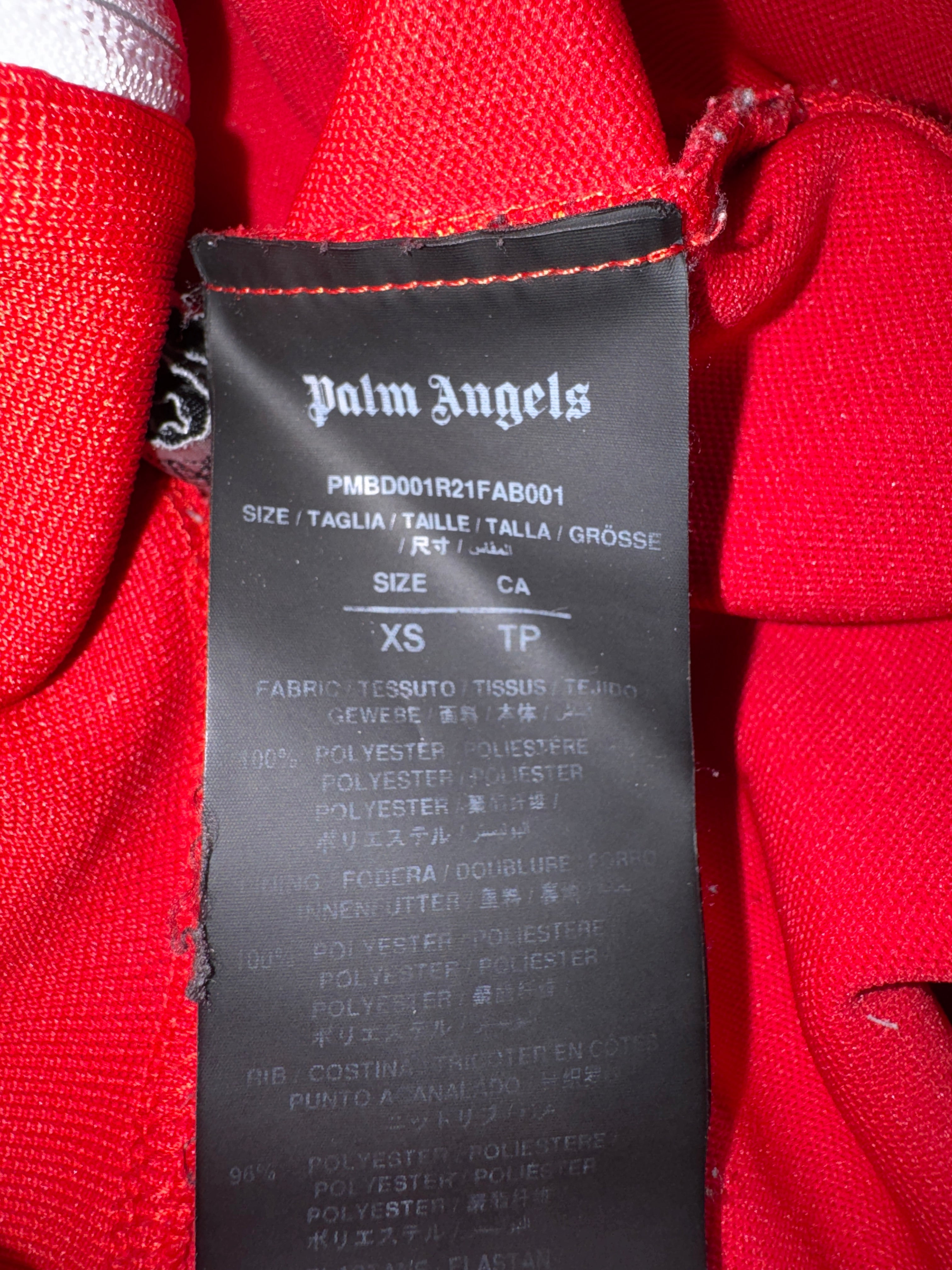 Palm Angels Red & White Track Hoodie