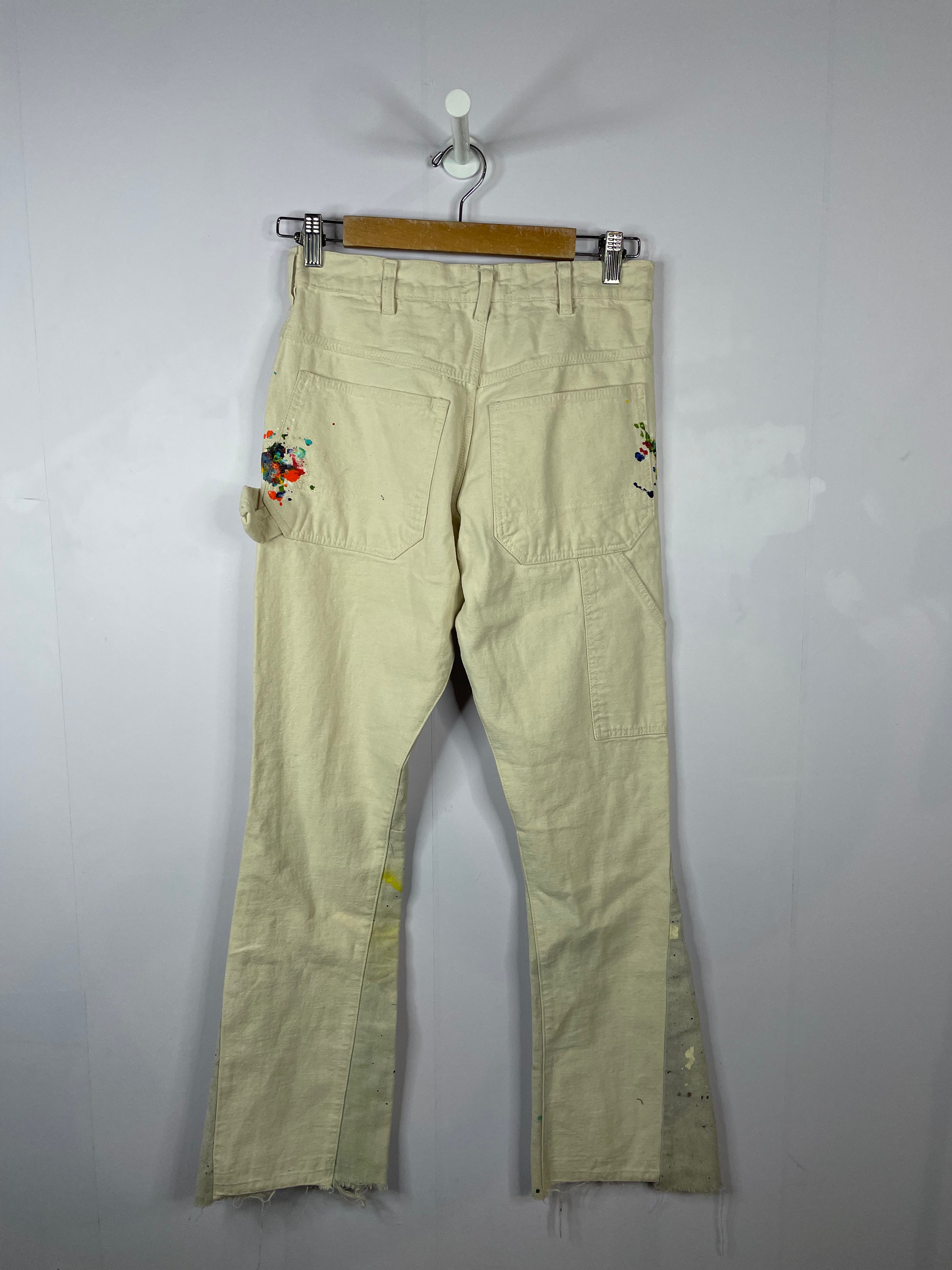 Gallery Dept Paint Splatter Beige Flared Jeans