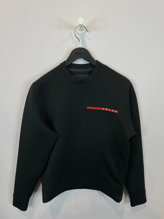 Prada Crewneck Black Red Used Small