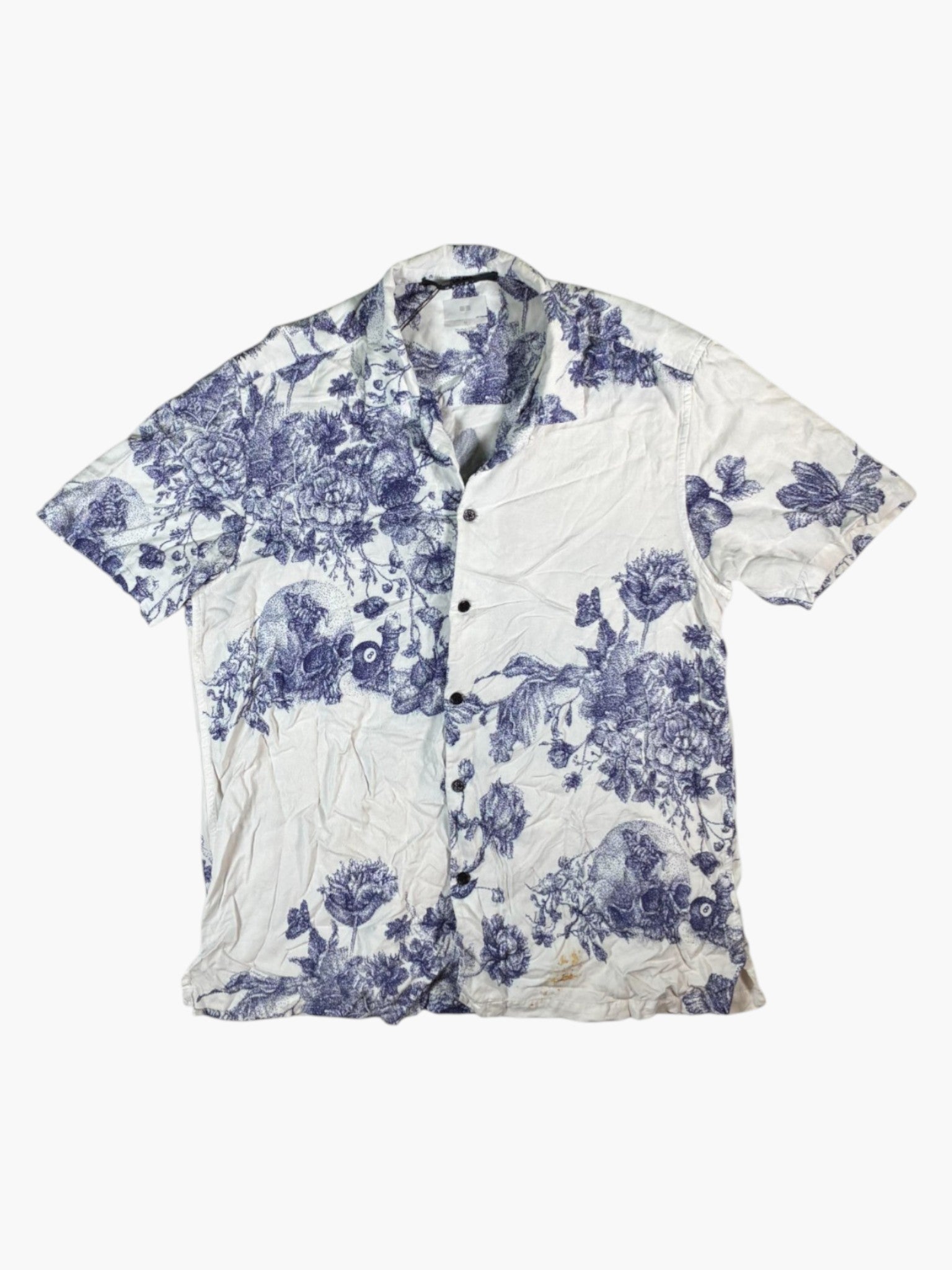 Ksubi Floral White & Blue Button Up Shirt
