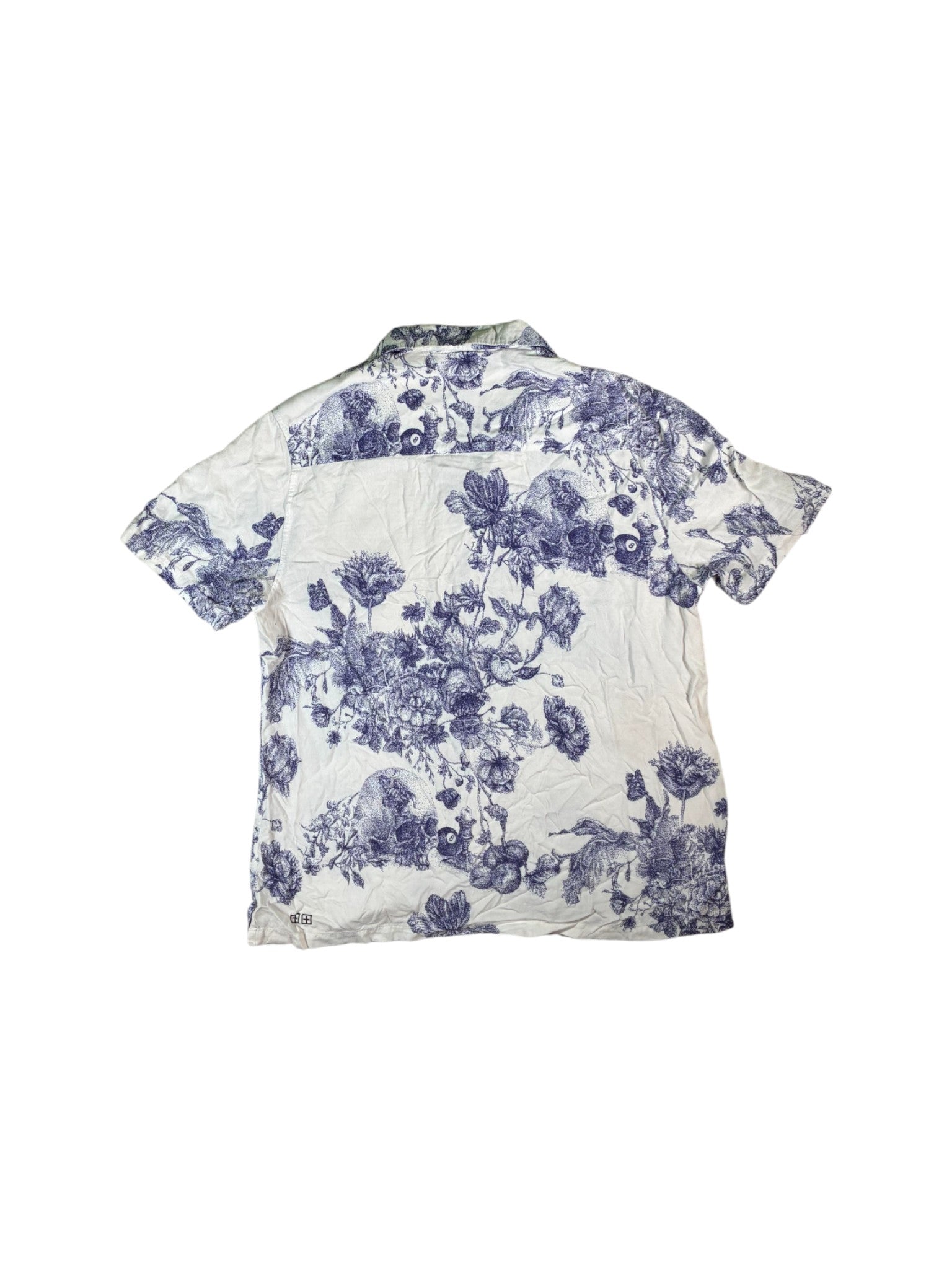 Ksubi Floral White & Blue Button Up Shirt