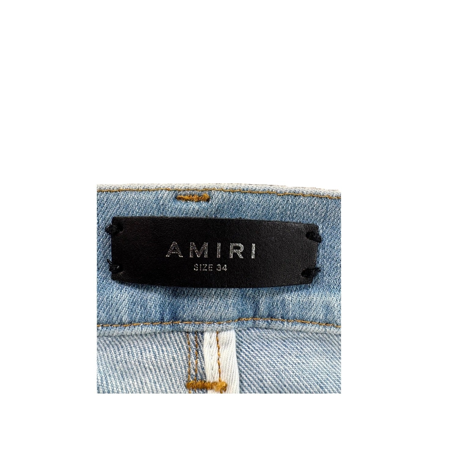 Amiri "MX1" Camo Patch Light Wash Jeans