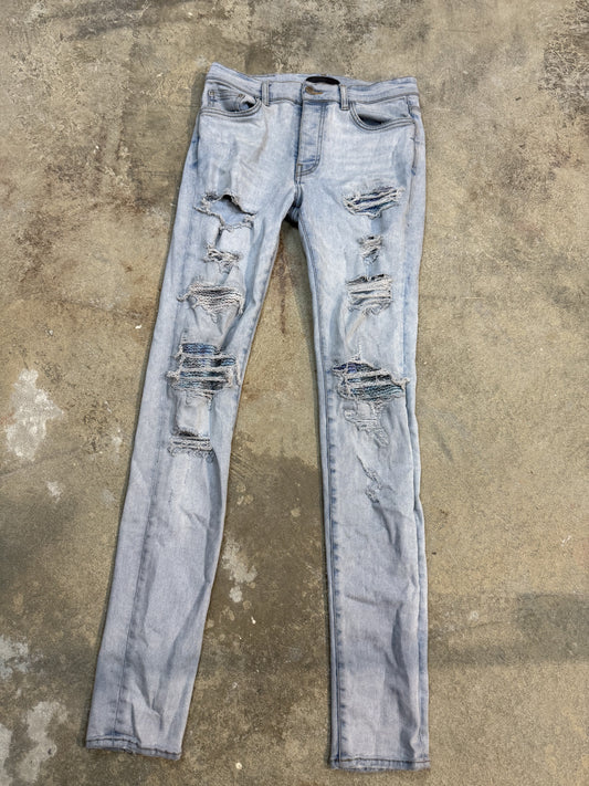 Amiri Jeans Light Wash Multi Patch Used 32