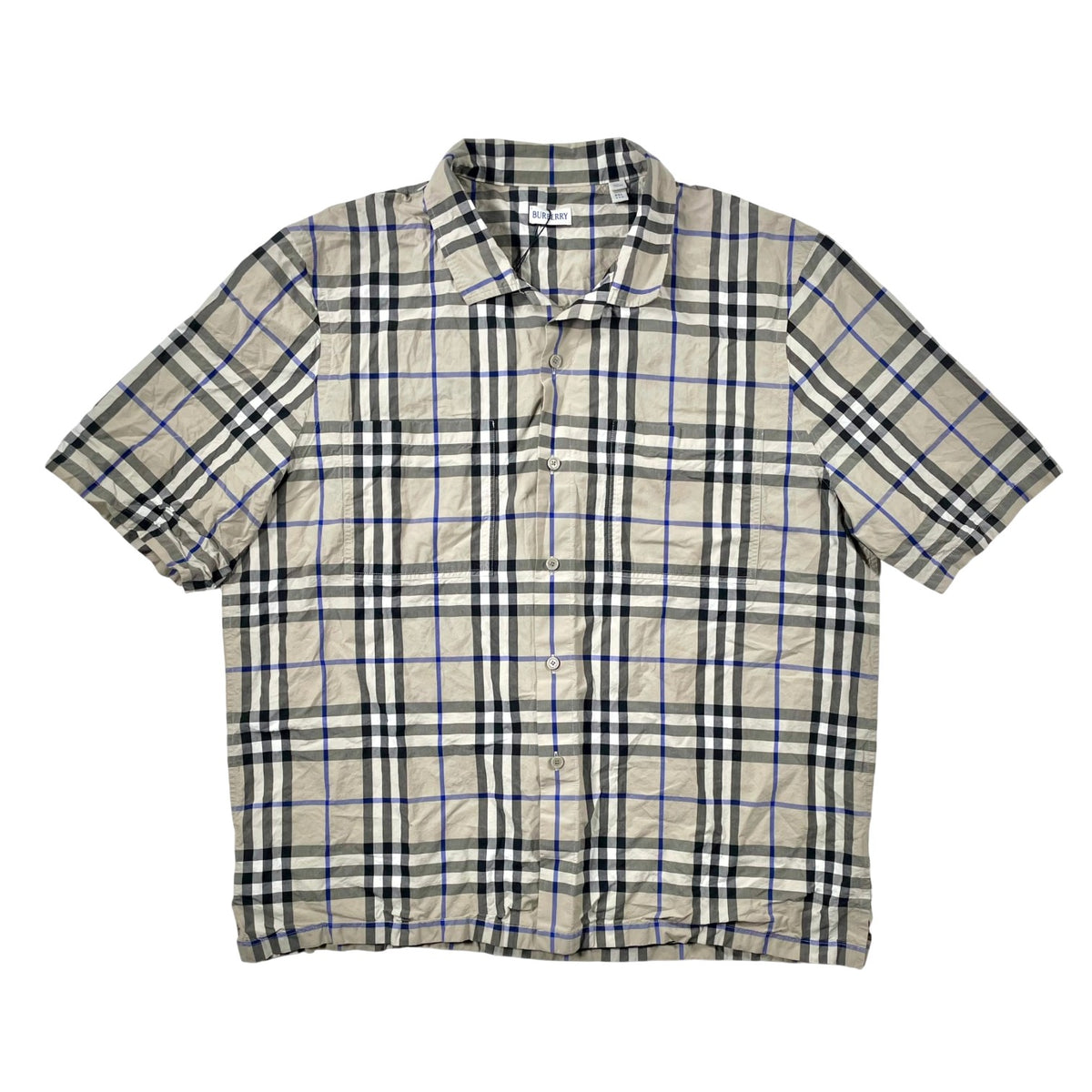 Burberry Plaid Monogram Button Up Multicolor Shirt