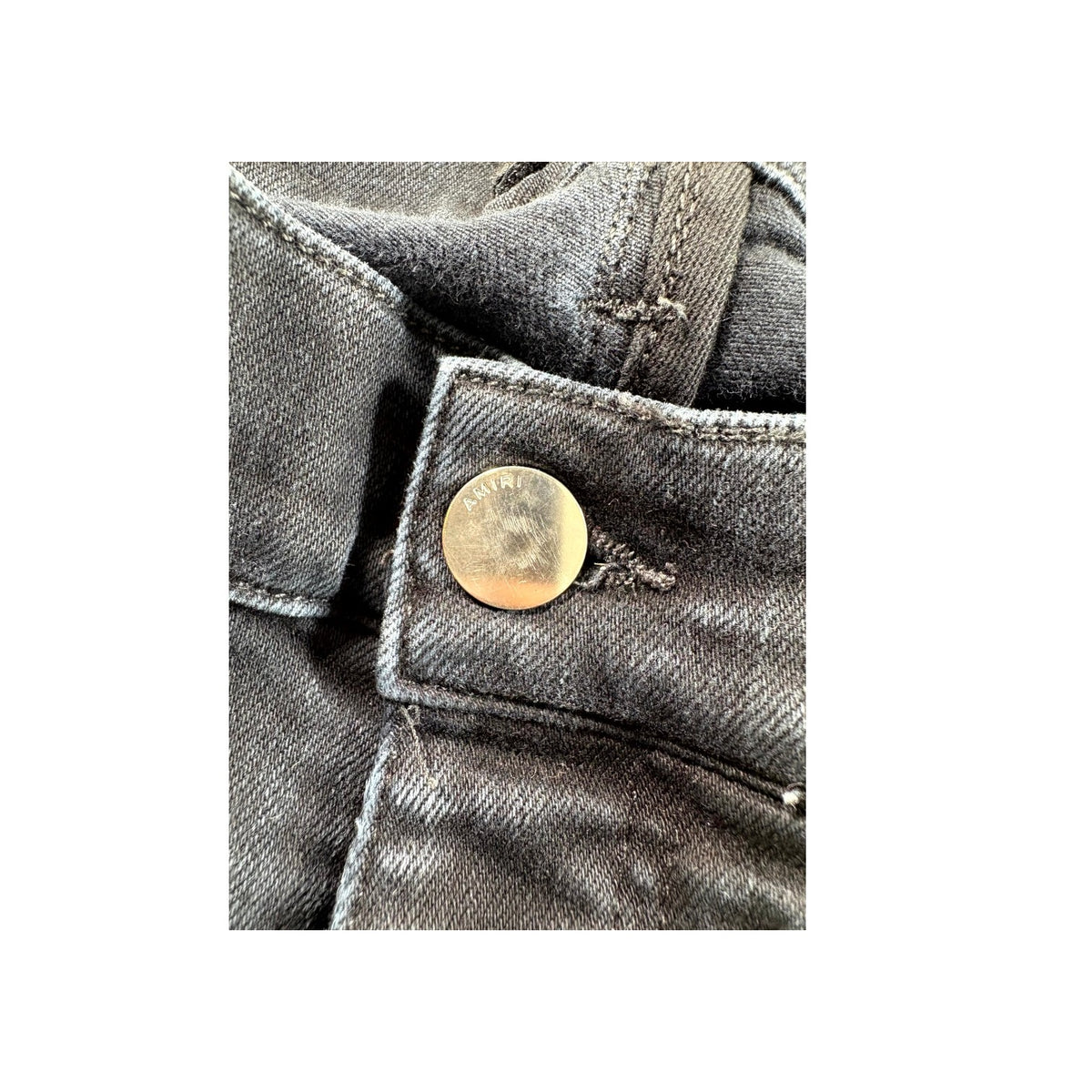 Amiri "MX1" Plaid Patch Black Wash & Blue Jeans