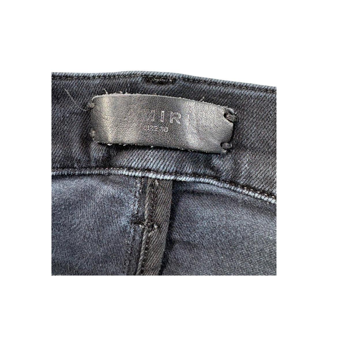 Amiri "MX1" Plaid Patch Black Wash & Blue Jeans