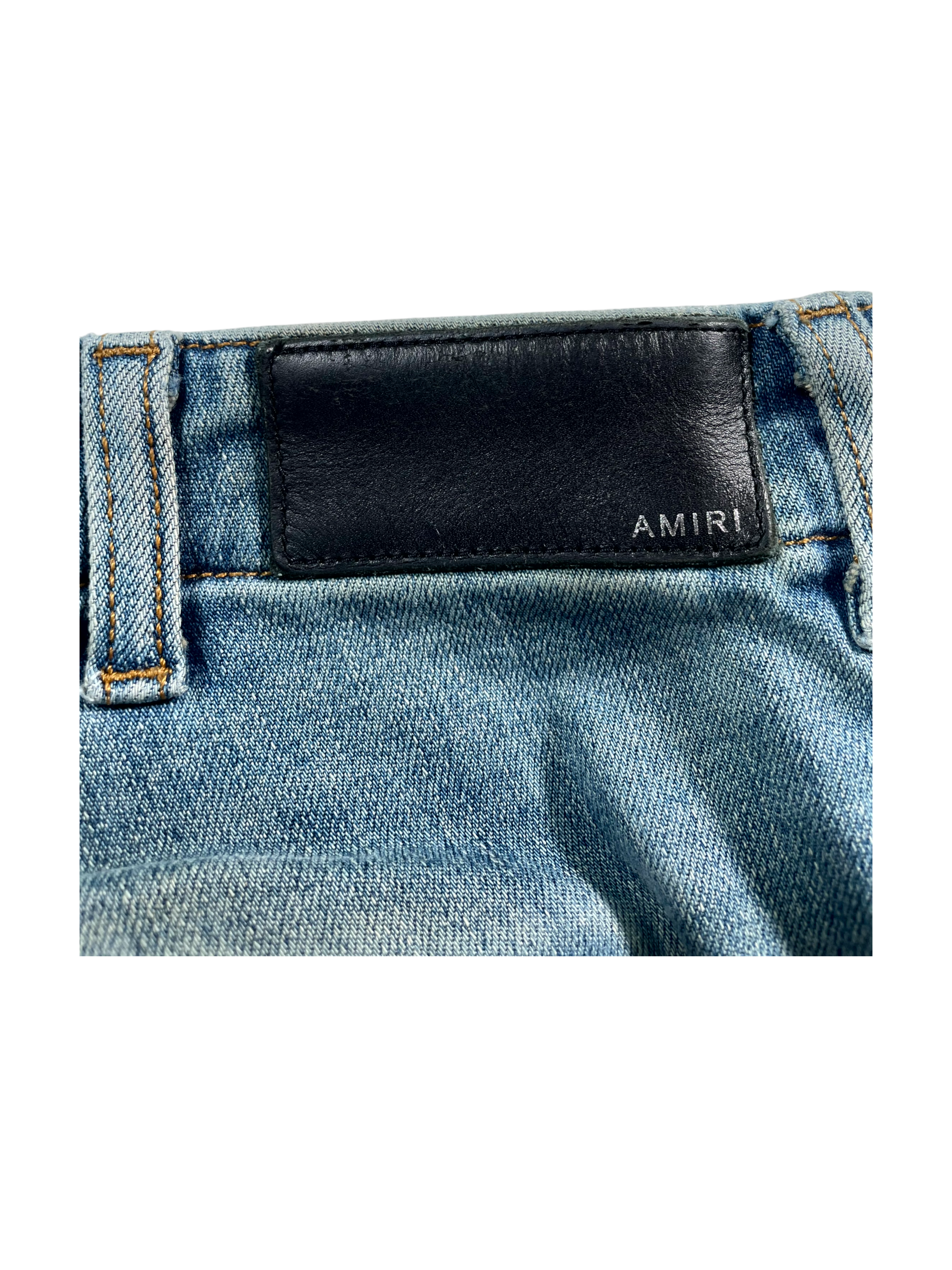 Amiri MX1 Cargo Patch Light Wash & Black Jeans