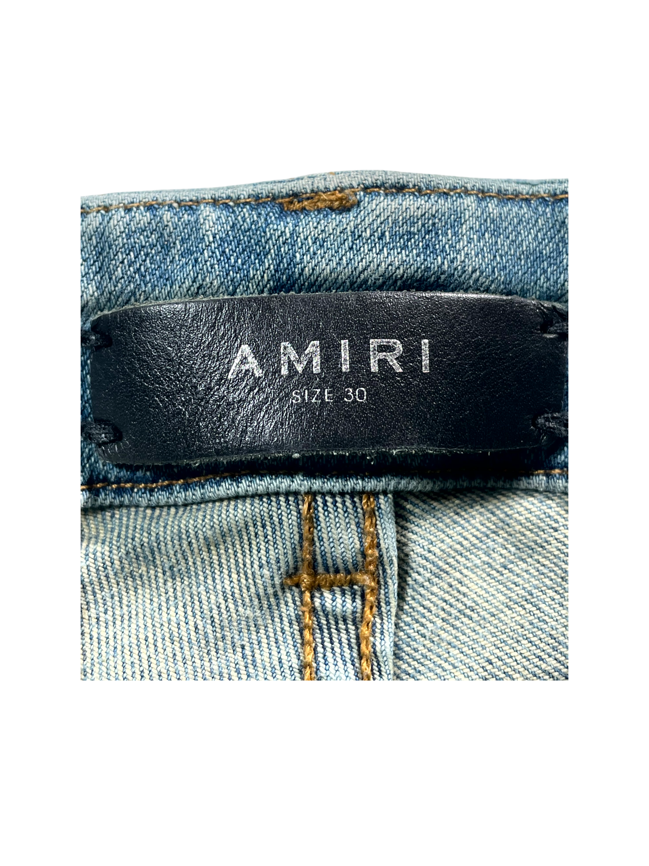 Amiri MX1 Cargo Patch Light Wash & Black Jeans