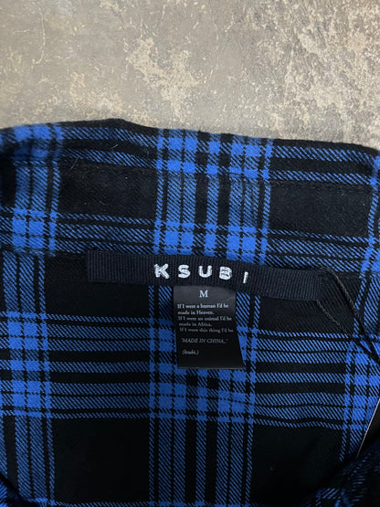 Ksubi Flannel Blue Writing Used Medium