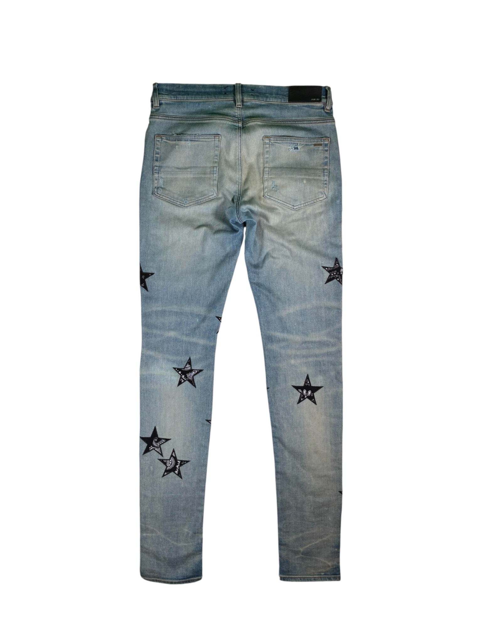 Amiri Star Paisley Light Wash Jeans