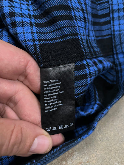 Ksubi Flannel Blue Writing Used Medium