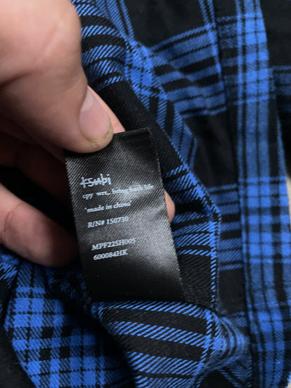 Ksubi Flannel Blue Writing Used Medium