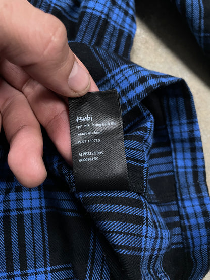 Ksubi Flannel Blue Writing Used Medium