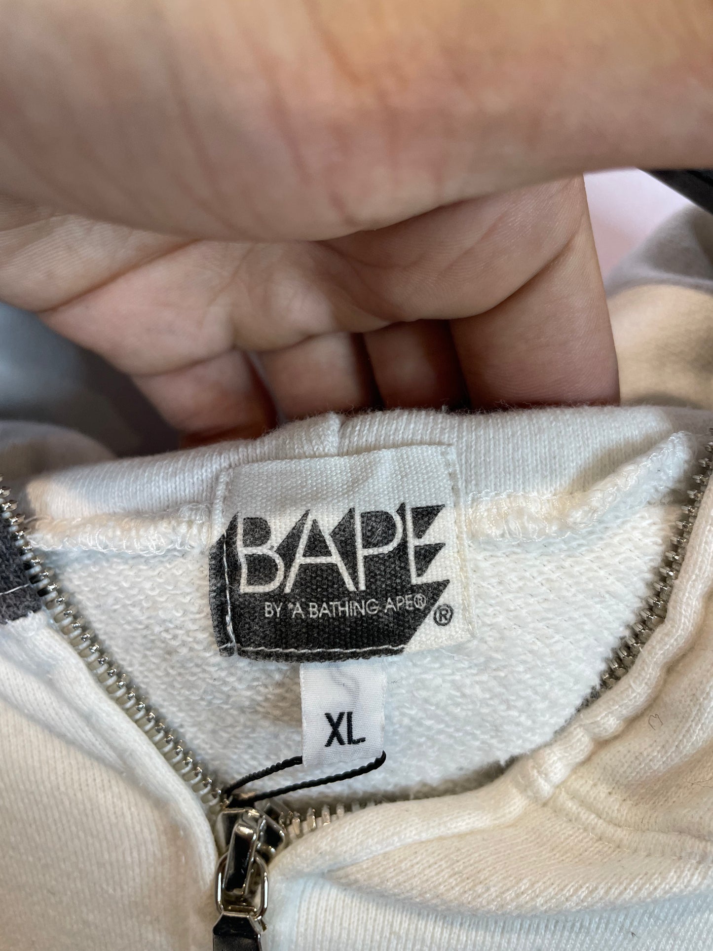 BAPE Tiger Zip Up White Used XL
