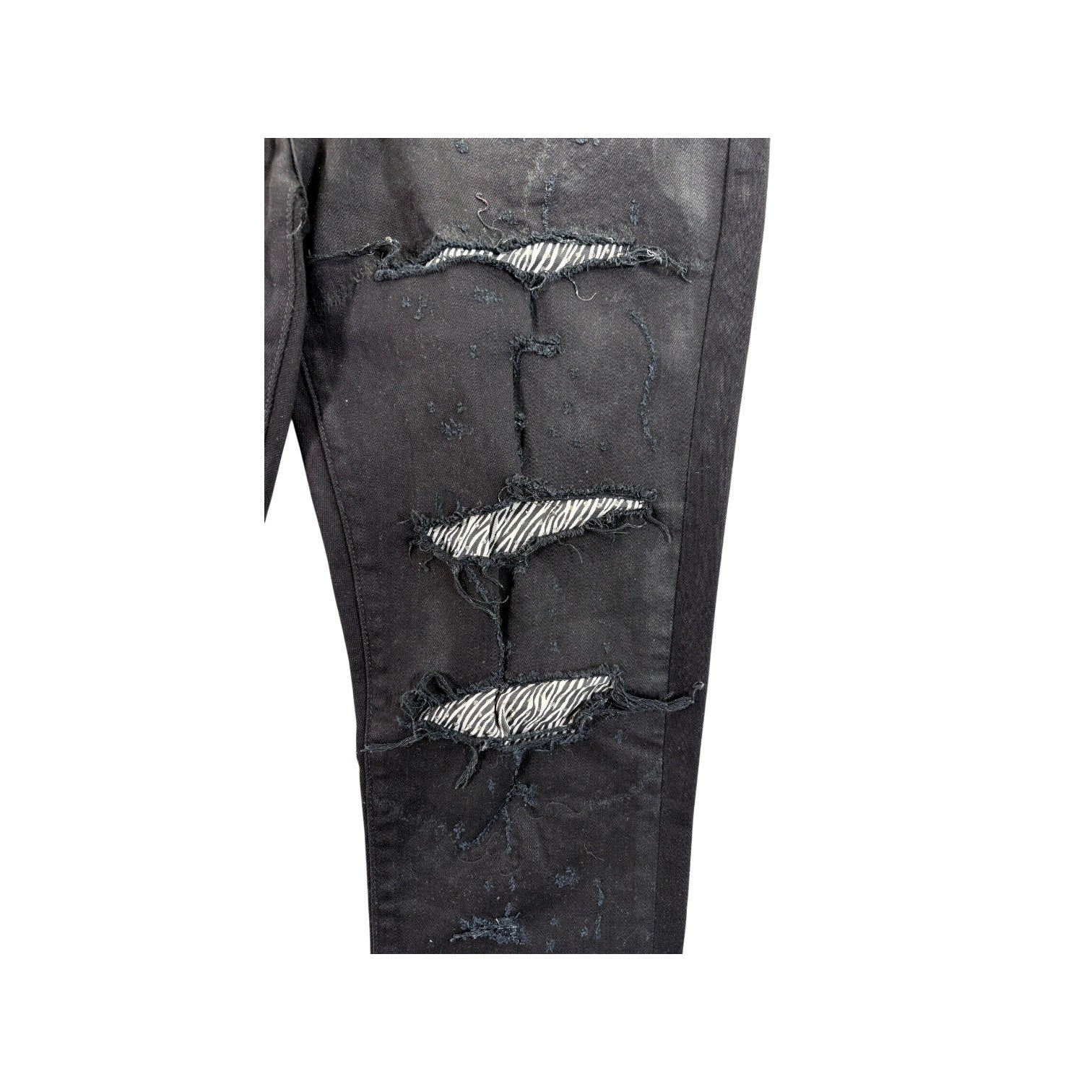 Amiri Crystal Zebra Thrasher Black Jeans