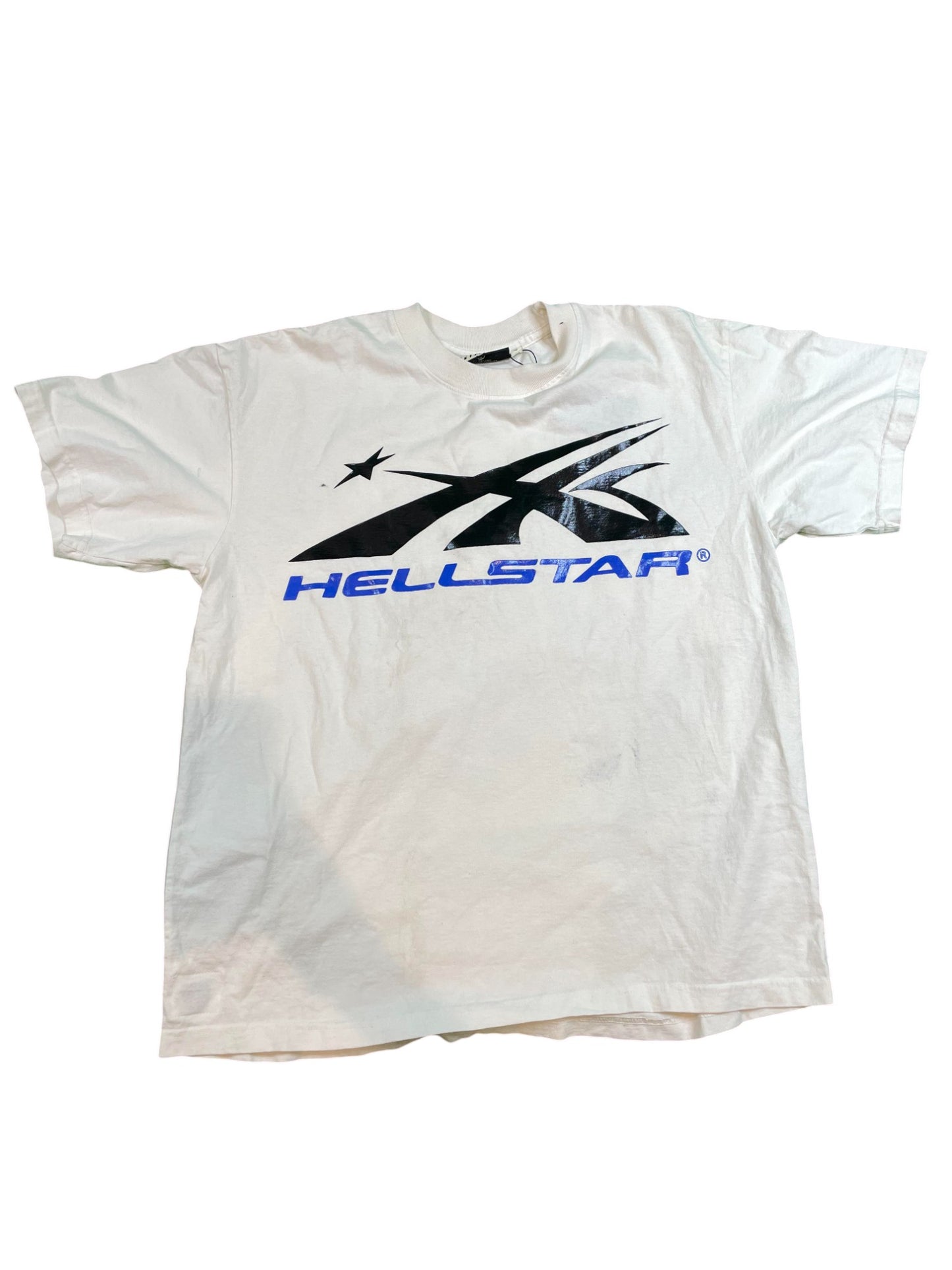 Hellstar Sport Logo T-Shirt Cream Blue