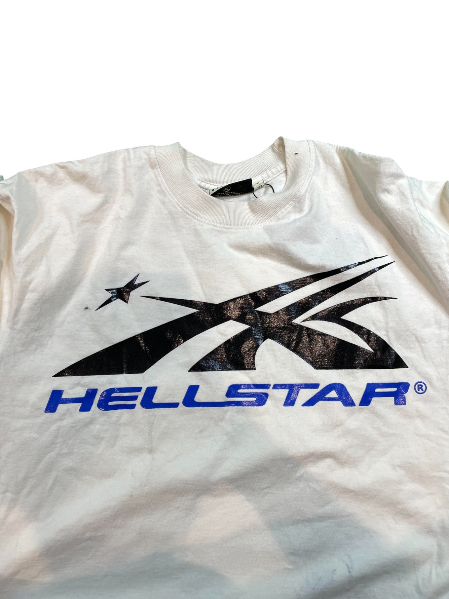 Hellstar Sport Logo T-Shirt Cream Blue