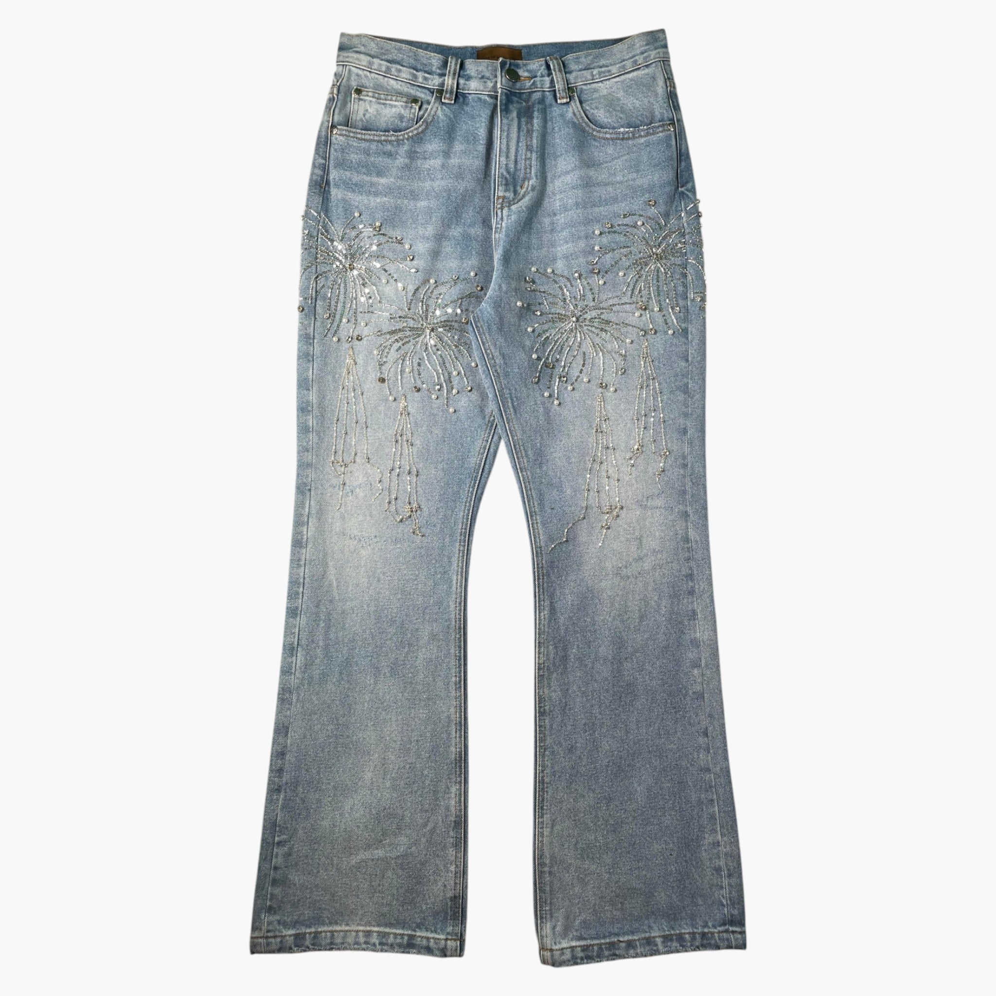 Birth Of A Royal Child Fireworks Light Wash Jeans