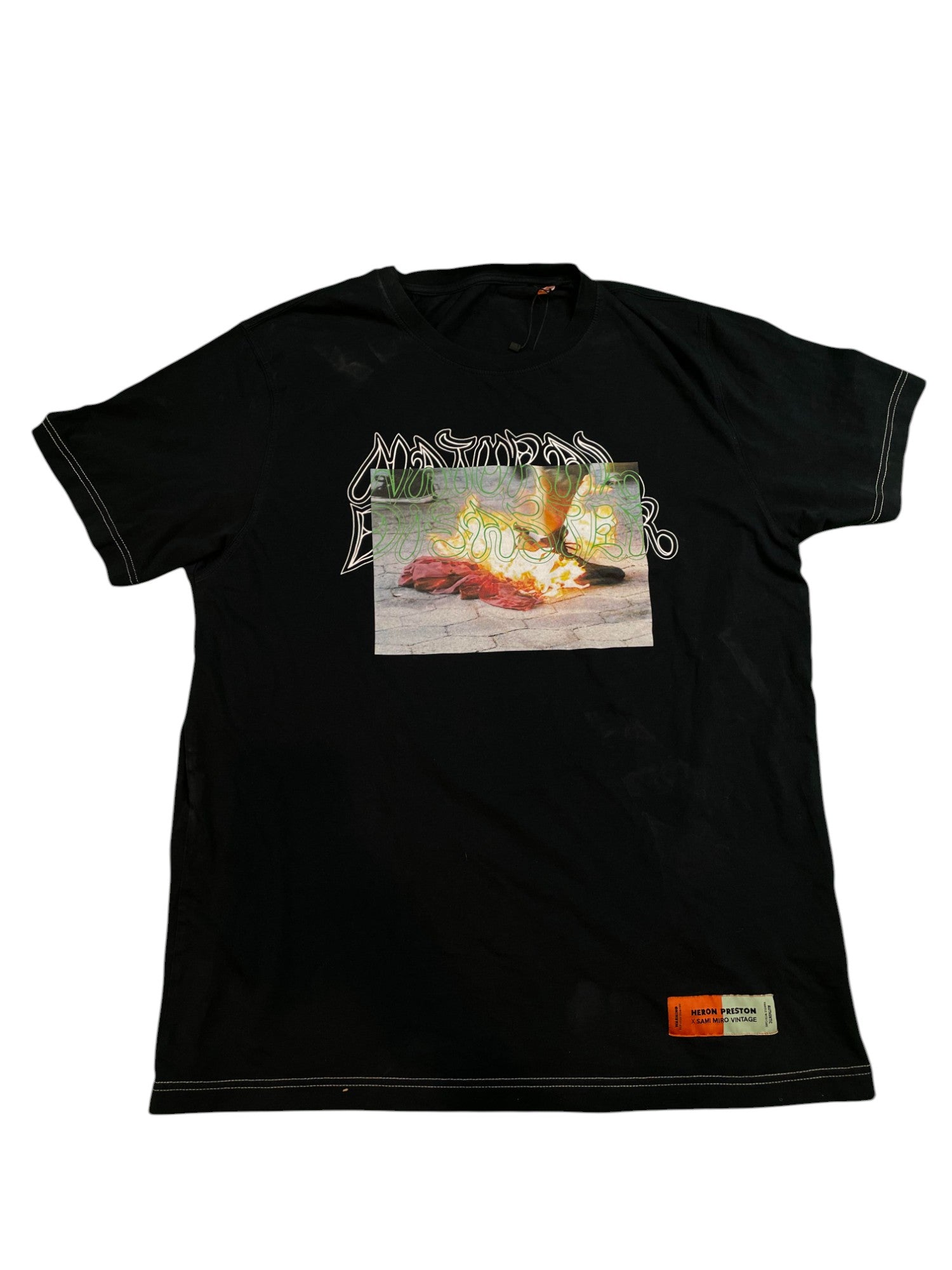 Heron Preston T-Shirt Black Flames