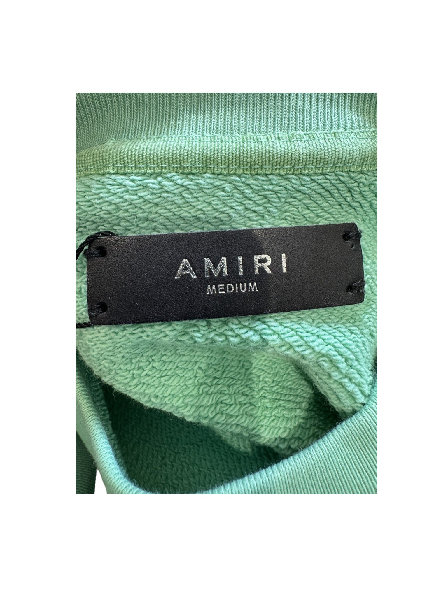 Amiri Quilted Crewneck Teal Sweatshirt
