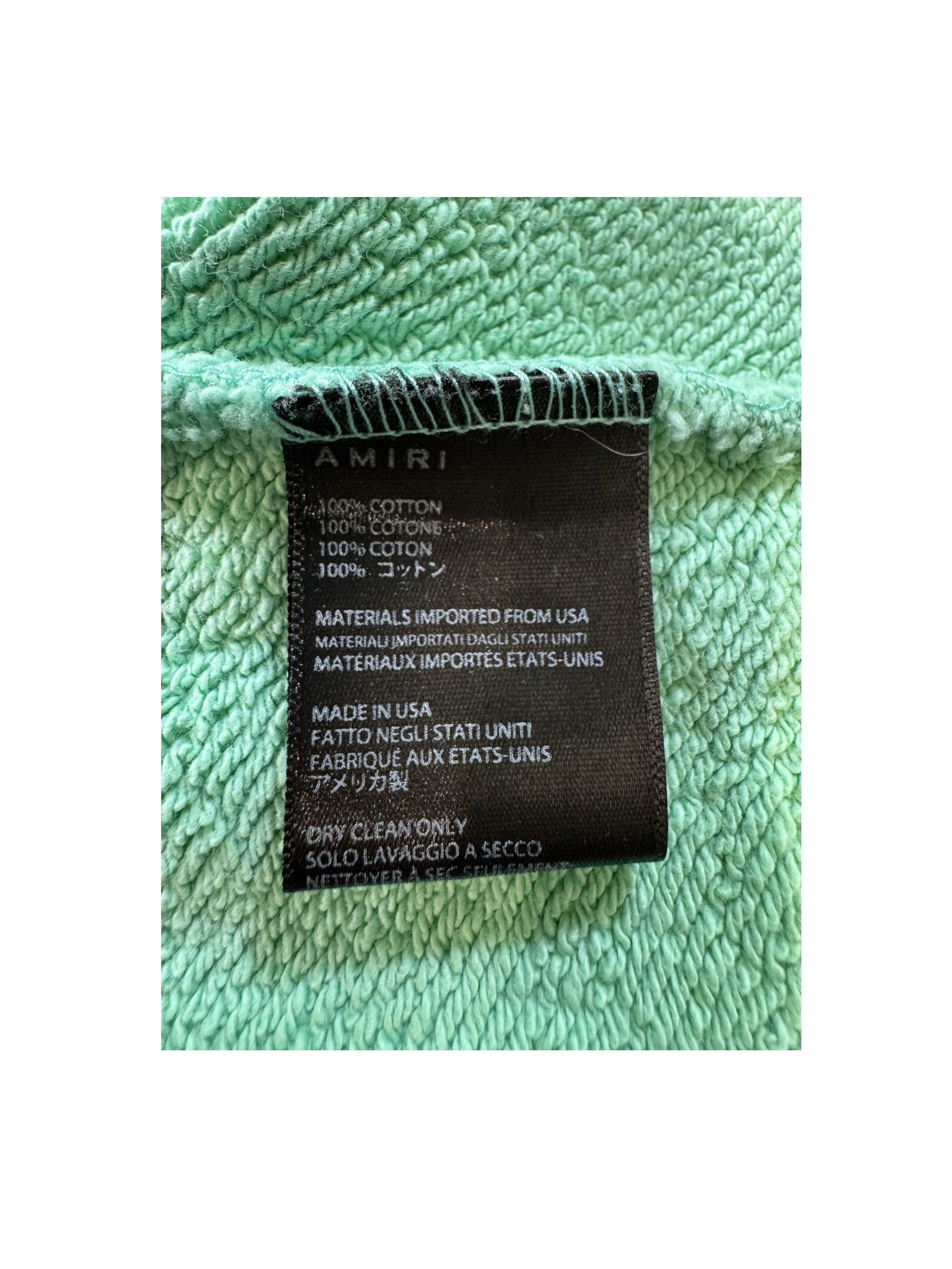 Amiri Quilted Crewneck Teal Sweatshirt