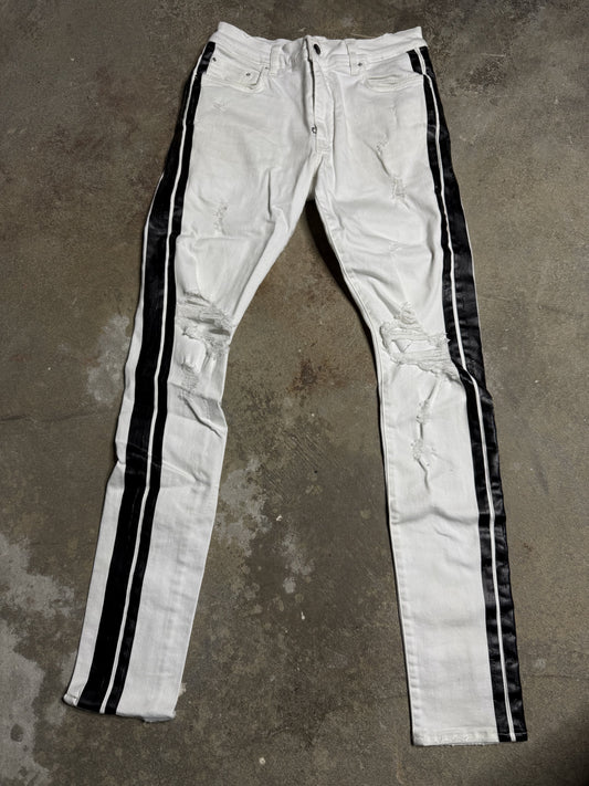 Amiri Jeans White Black Stripe 31 Used