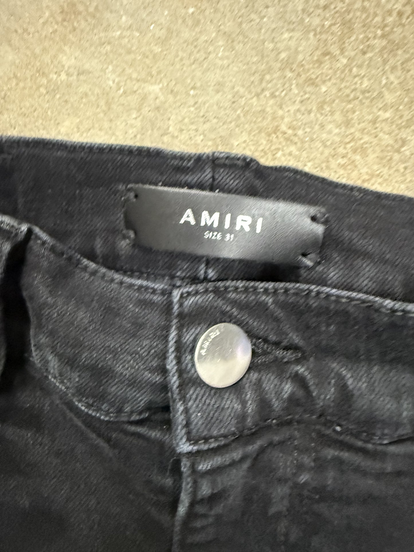 Amiri Jeans Black Leopard Biker Patch Used 31