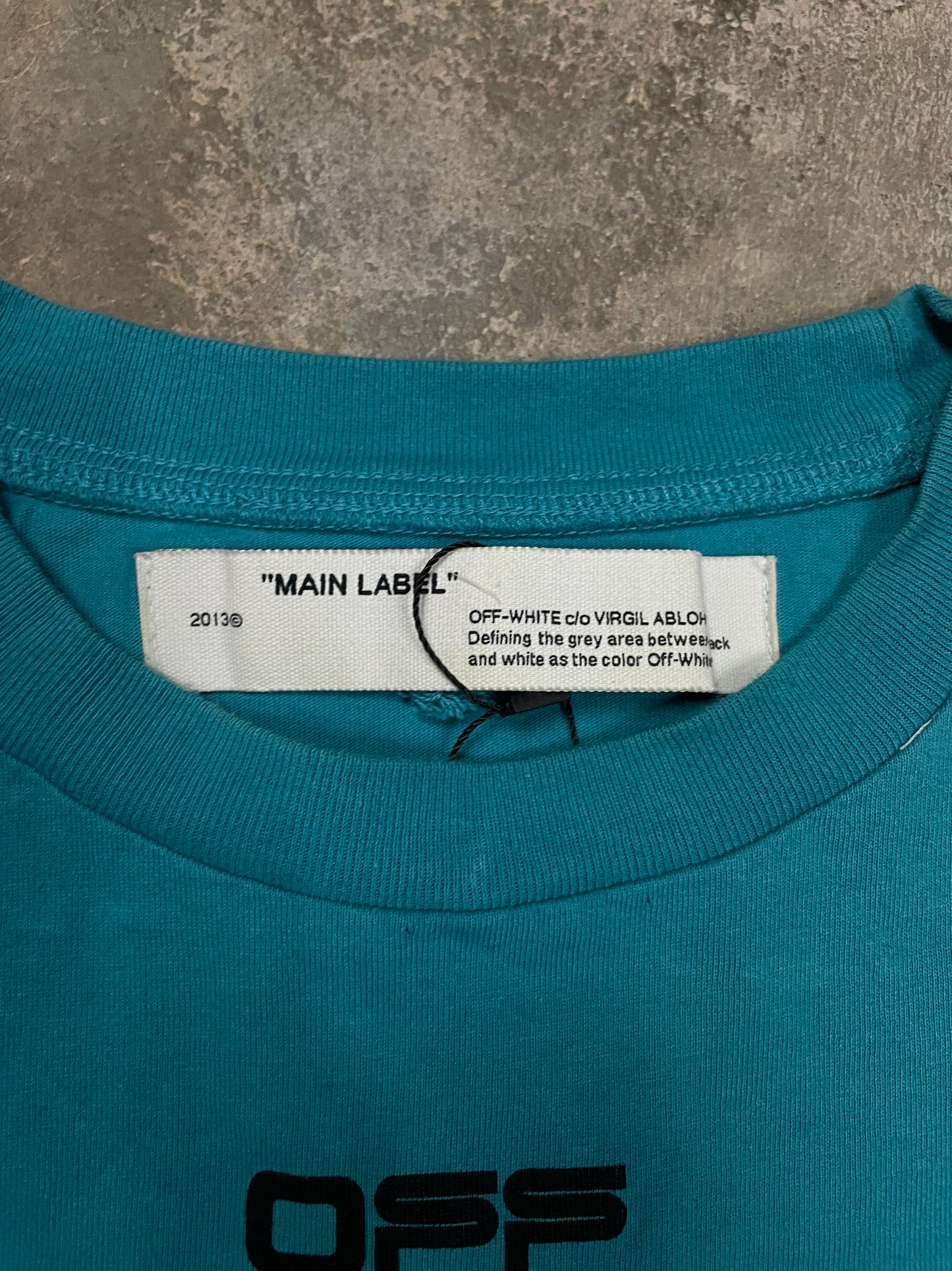 Off White Tee Teal Used XS