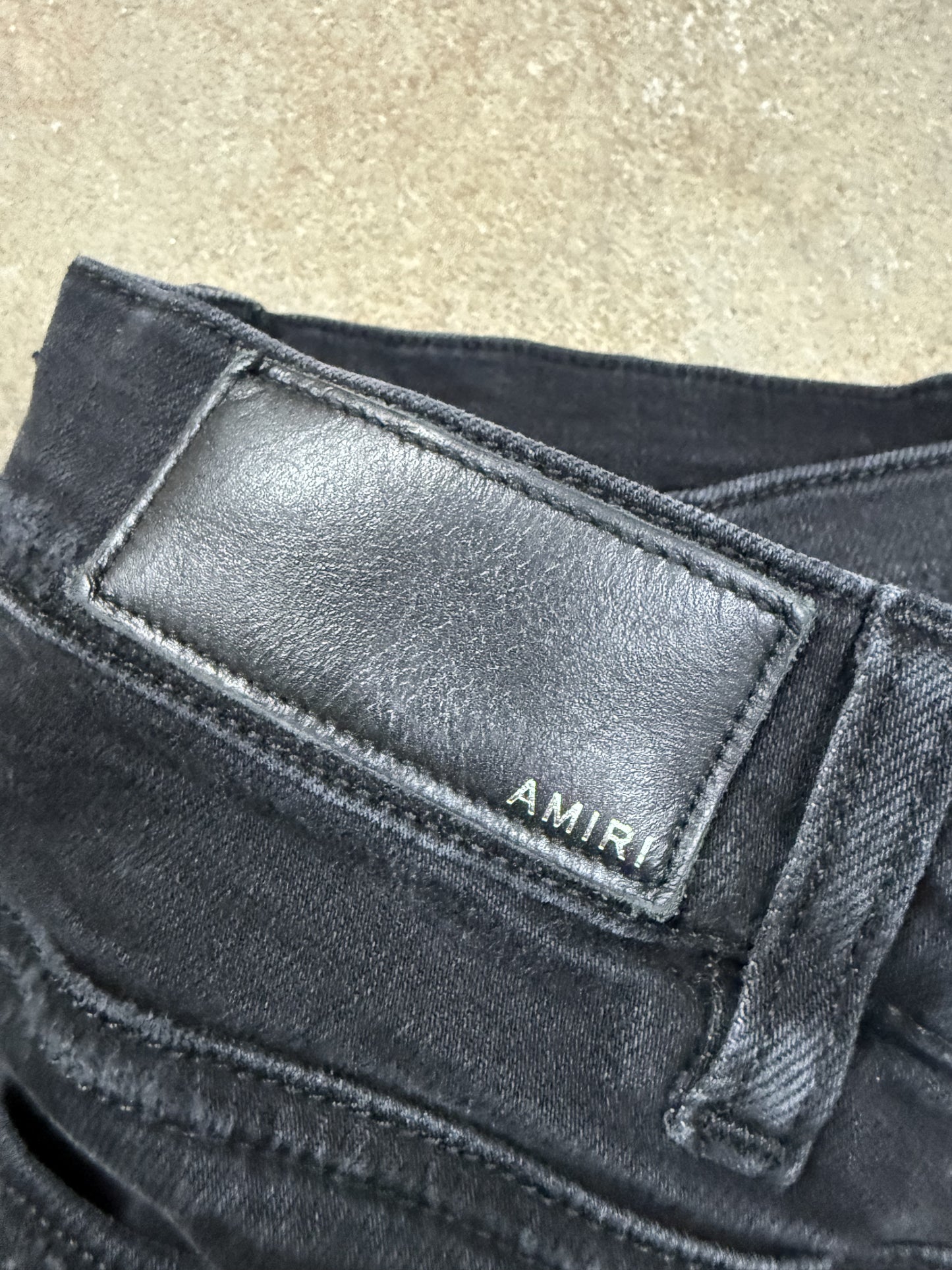 Amiri Jeans Black Leopard Biker Patch Used 31