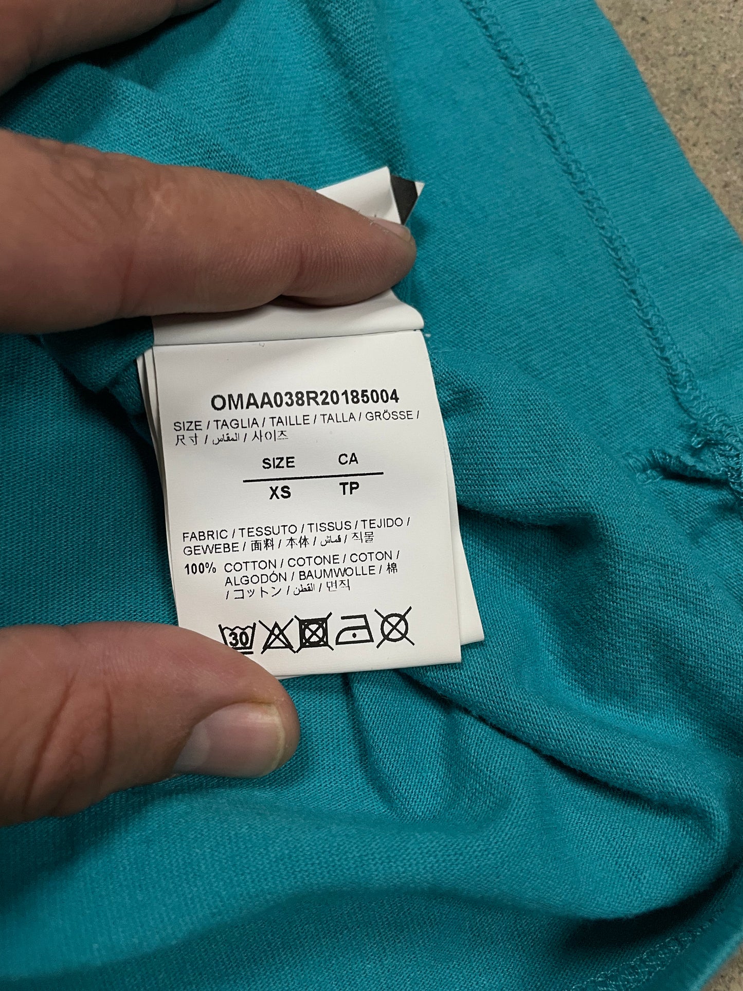 Off White Tee Teal Used XS