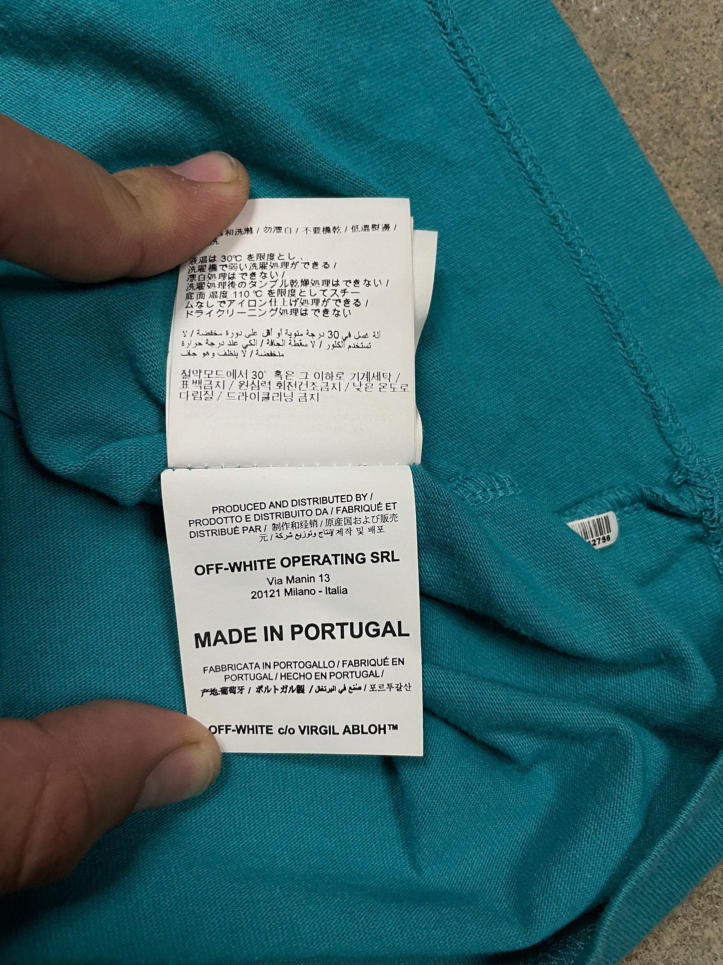 Off White Tee Teal Used XS