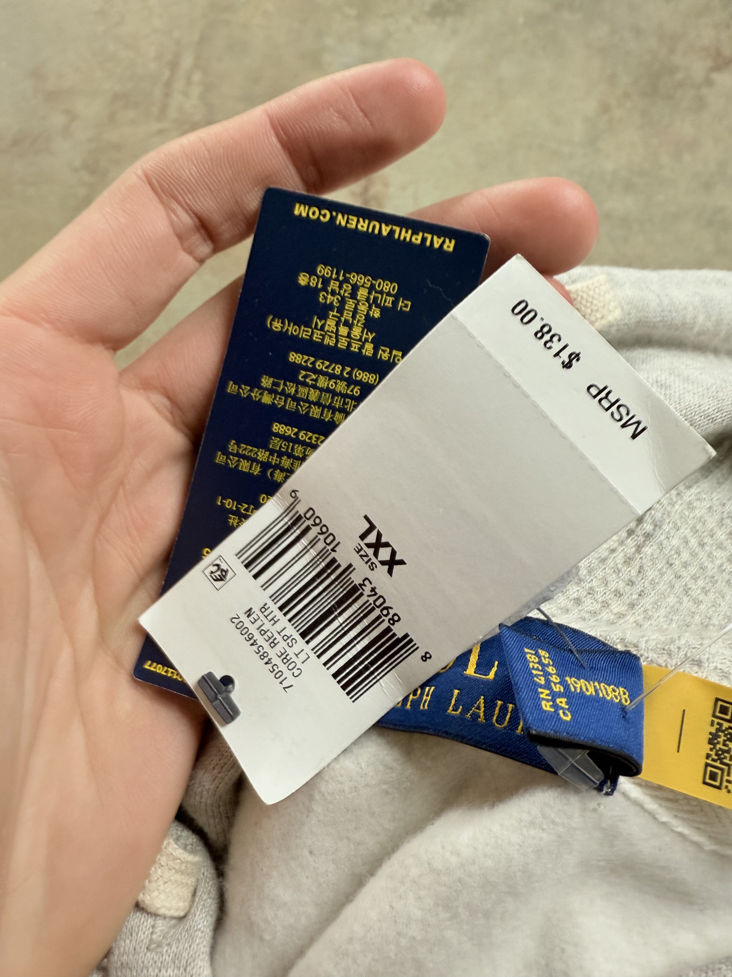 Polo Zip Up Grey New XXL With Tags