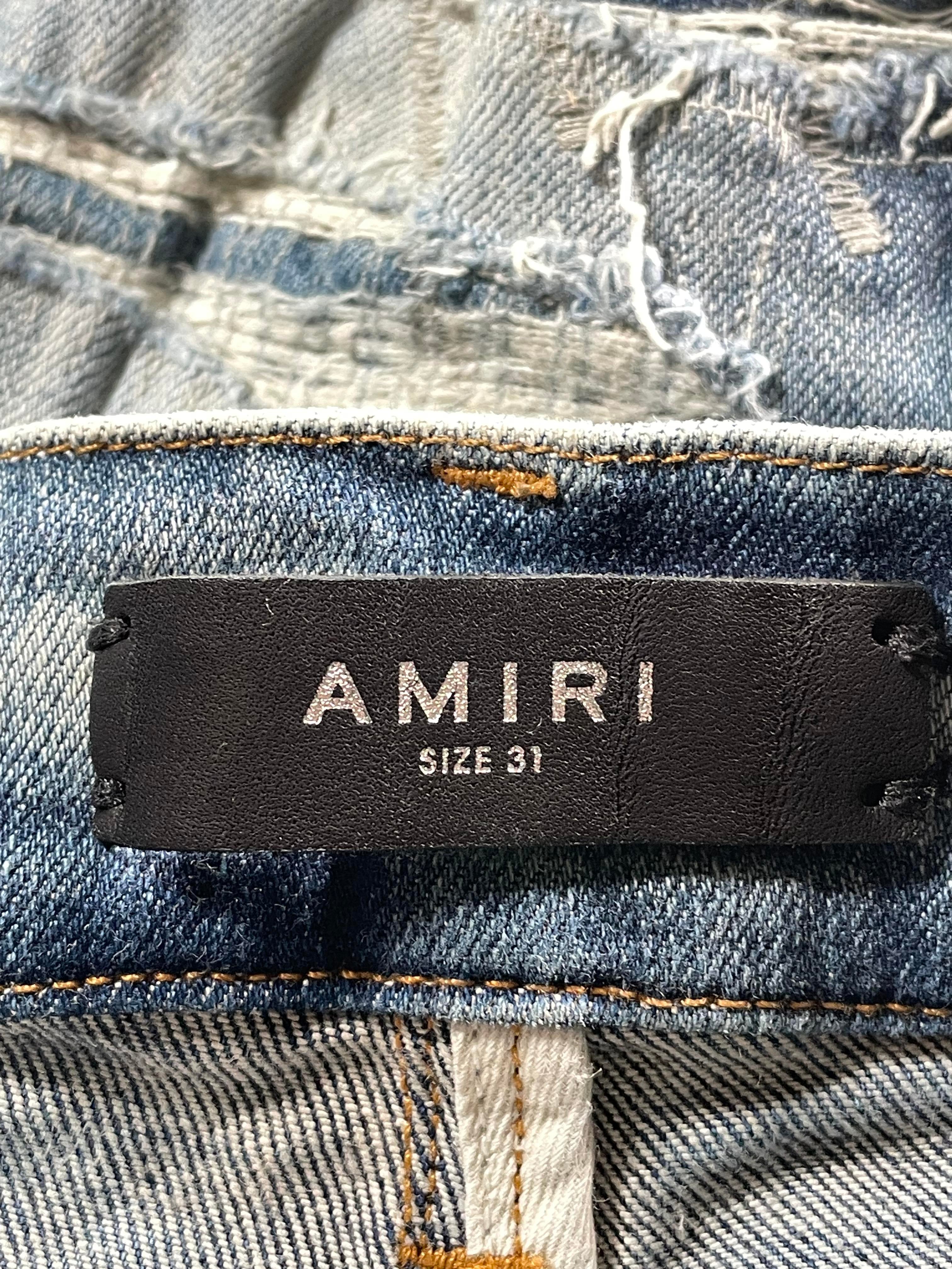 Amiri Varsity Logo Dark Wash Jeans
