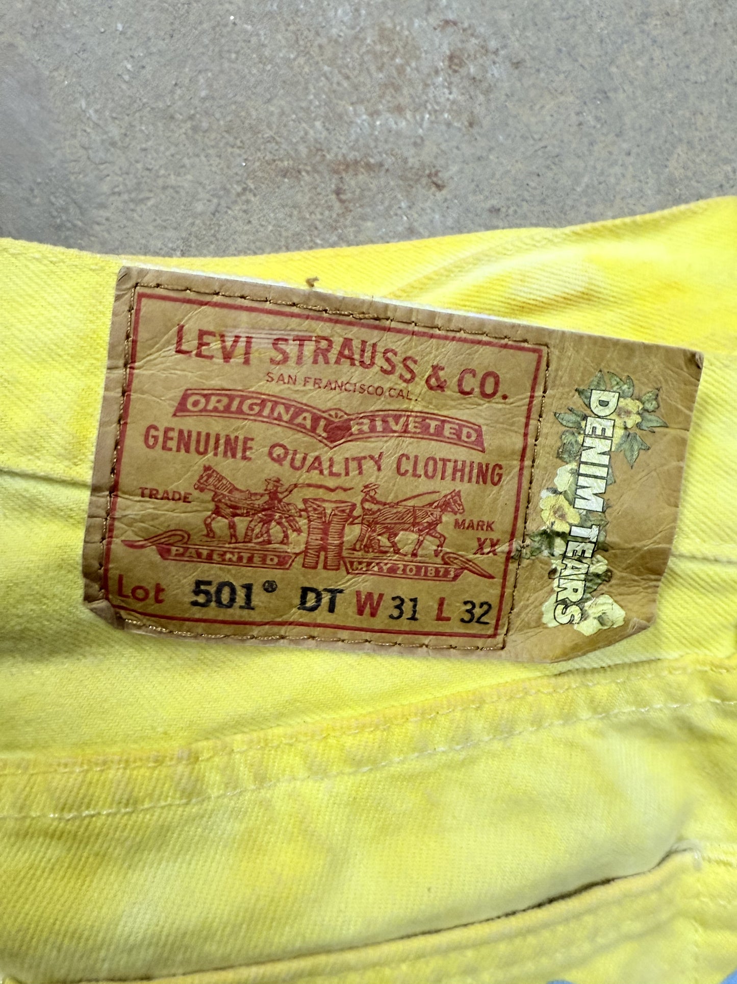 Denim Tears BSTROY Jeans Yellow Pink Used 31